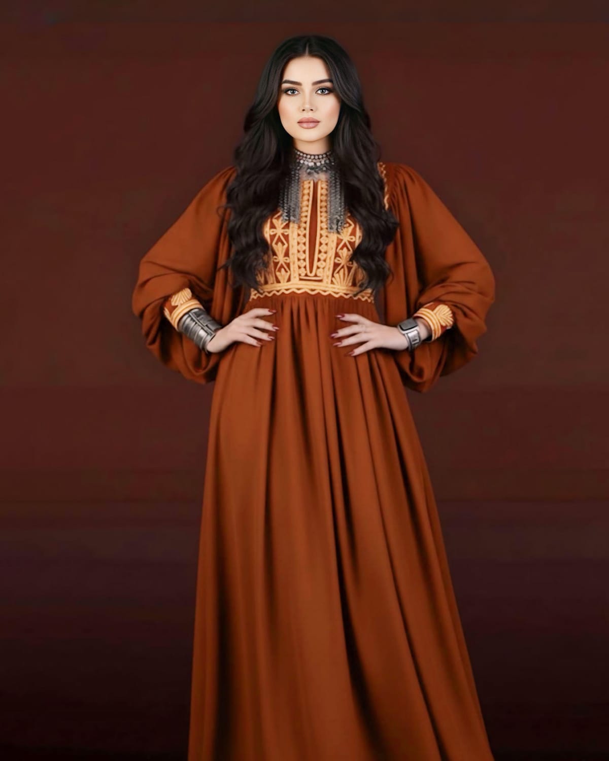 Rust Charmad Afghan Traditional Dress 2