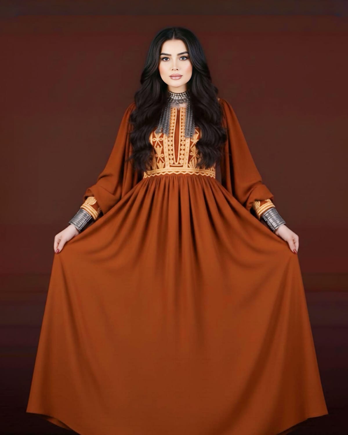 Rust Charmad Afghan Traditional Dress 3