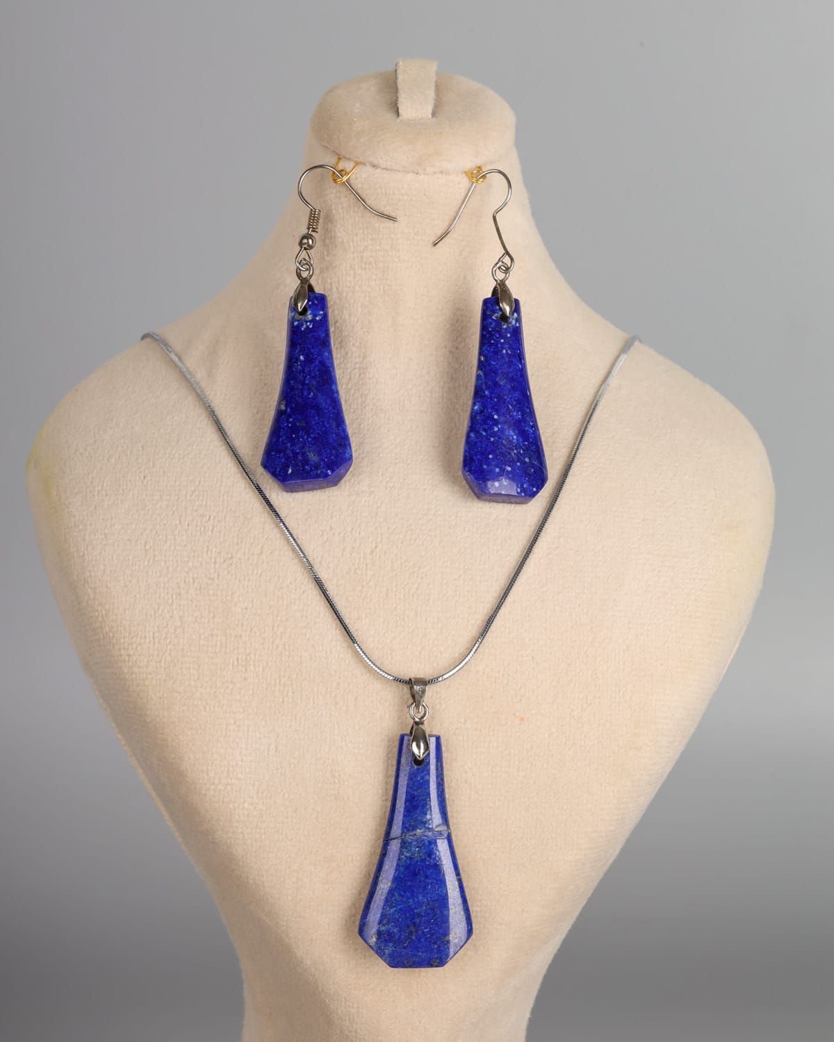 Lapis Lazuli Necklace & Earrings Set 1