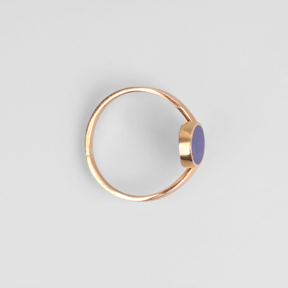 Afghan Lapis Gold Tone Brass Ring 3