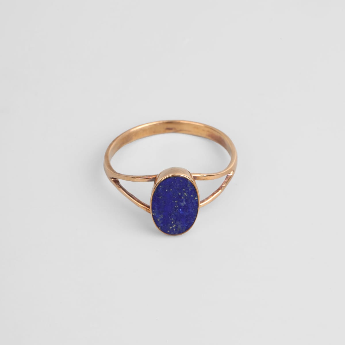 Minimalist Lapis Lazuli Brass Ring 5