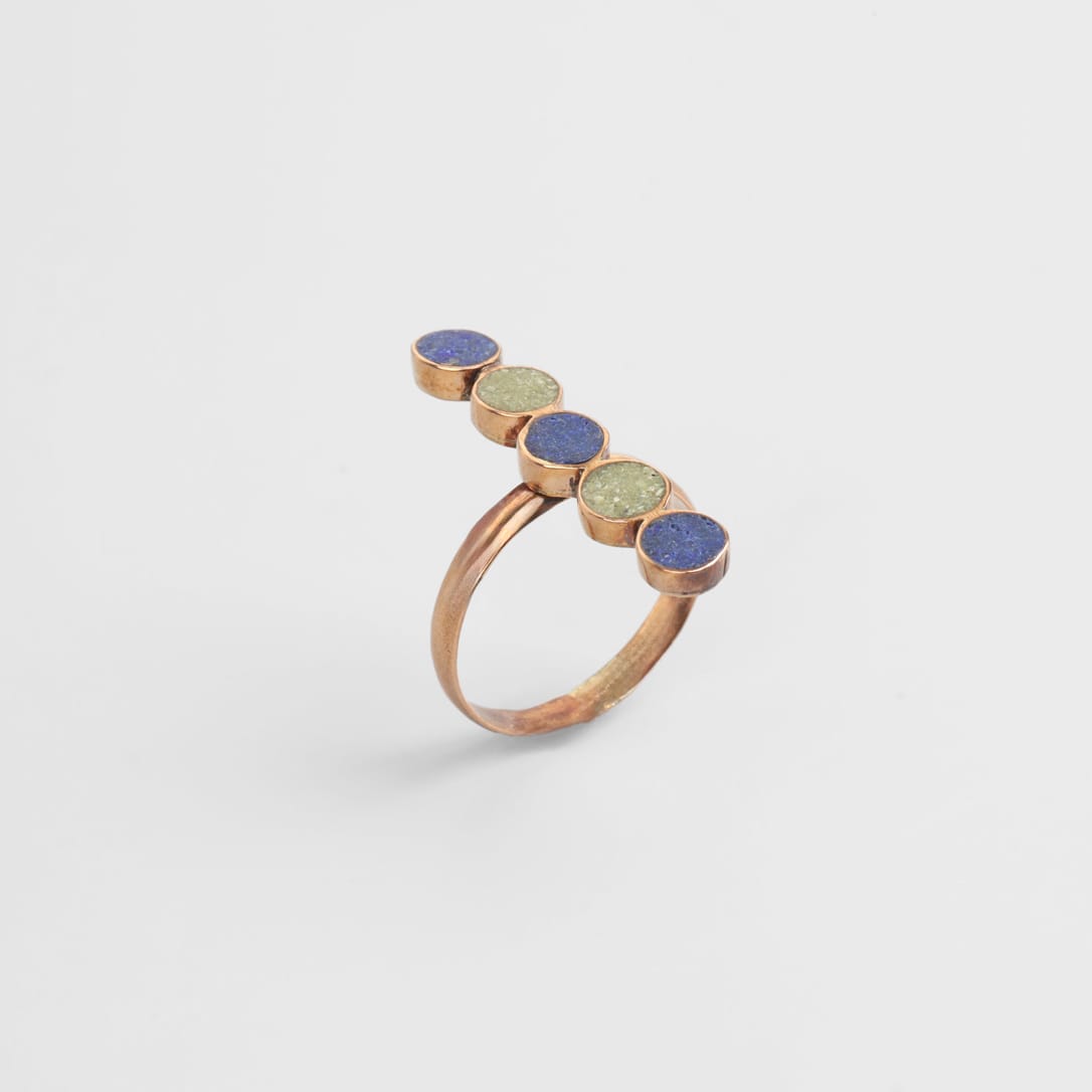 Bamyan Lapis & Turquoise Line Ring 3