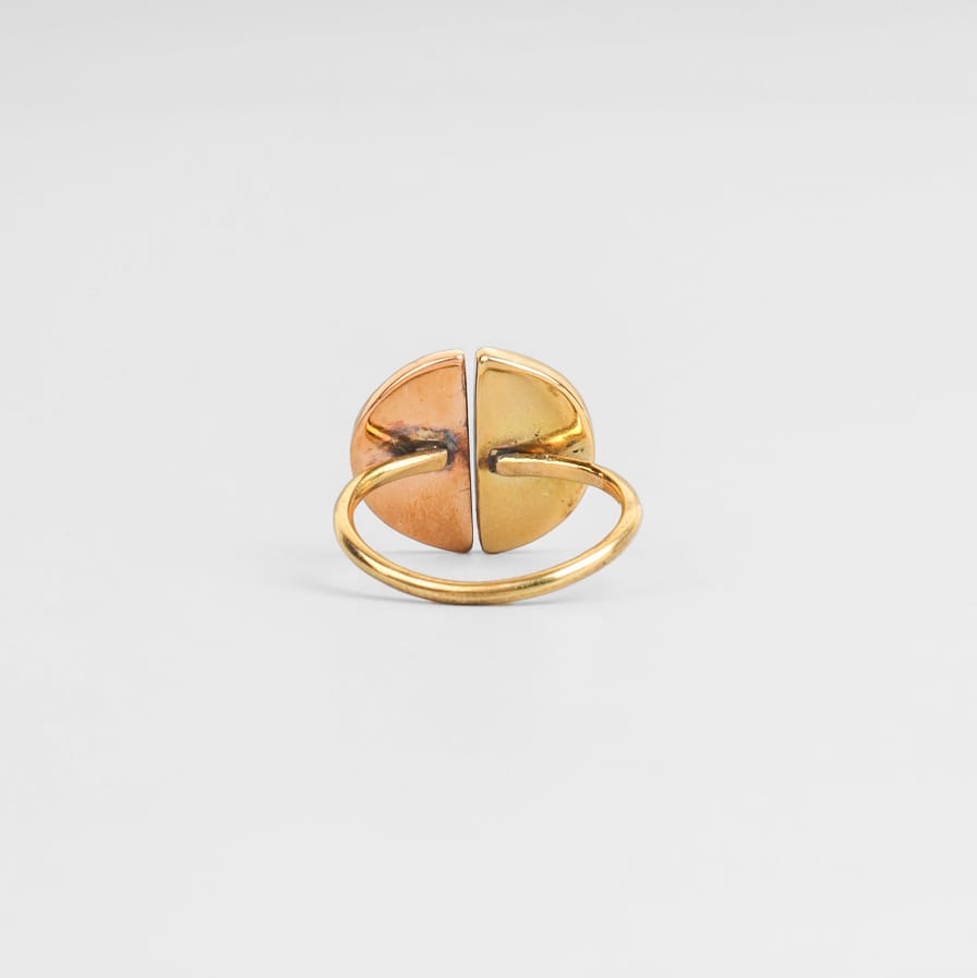 Lapis Lazuli & Gold Washed Brass Ring 1