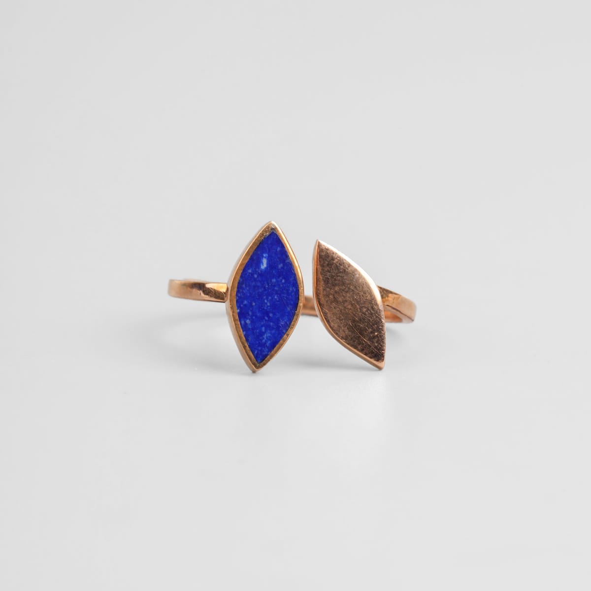 Lapis Lazuli & Brass Minimalist Ring 5