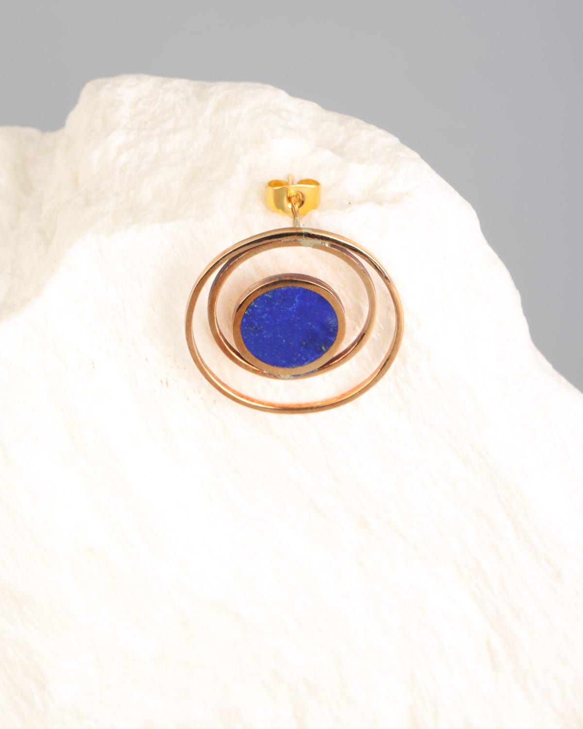 Sleek Lapis Lazuli Double Circle Earrings 1
