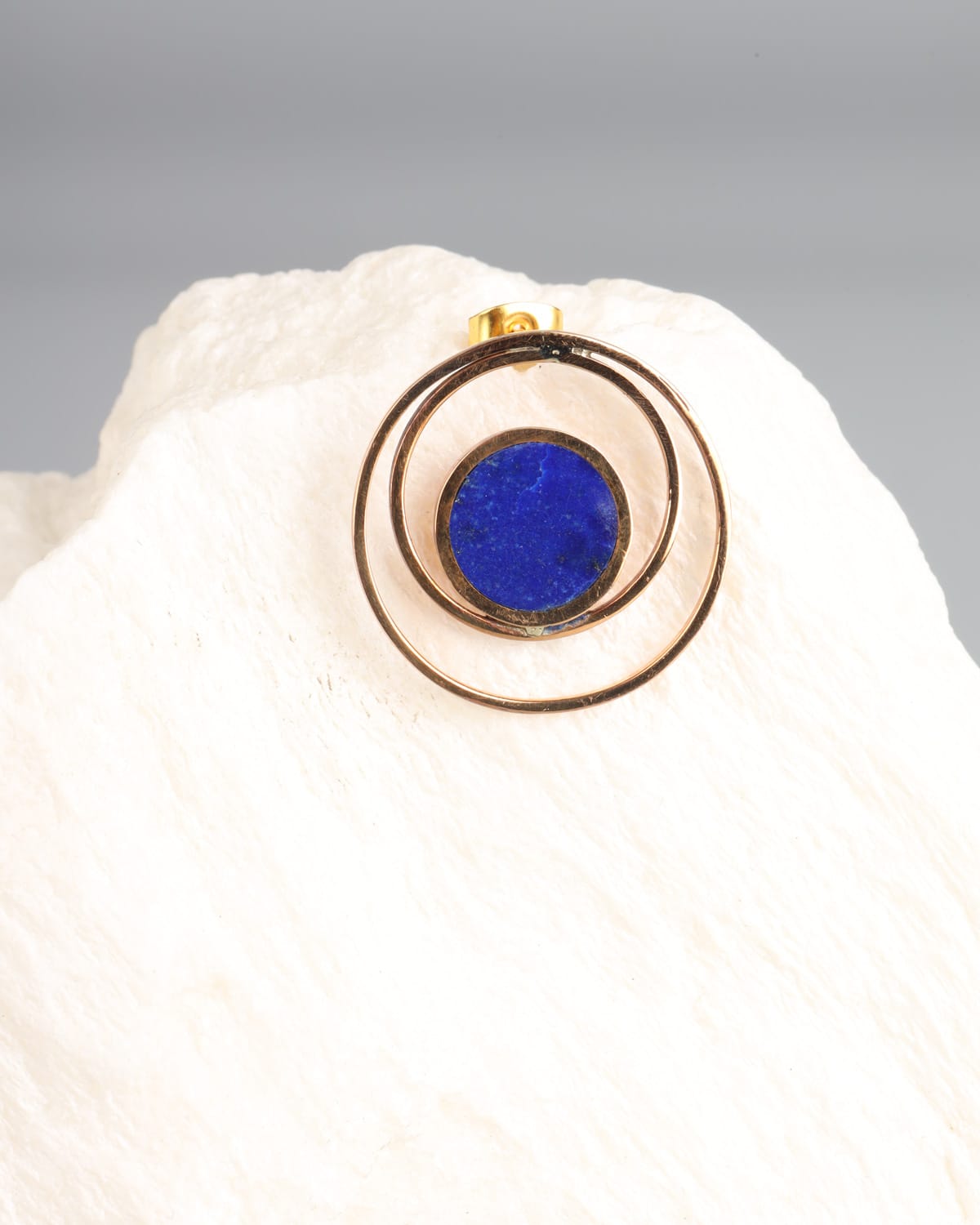 Sleek Lapis Lazuli Double Circle Earrings 2