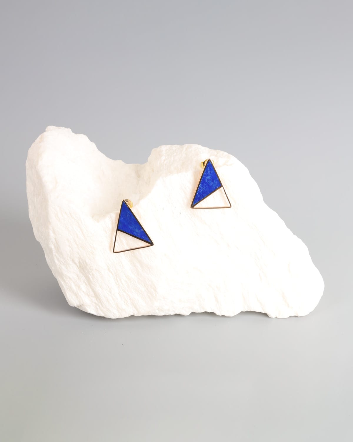 Lapis Lazuli & Turquoise Earrings in Gold Washed Brass 2