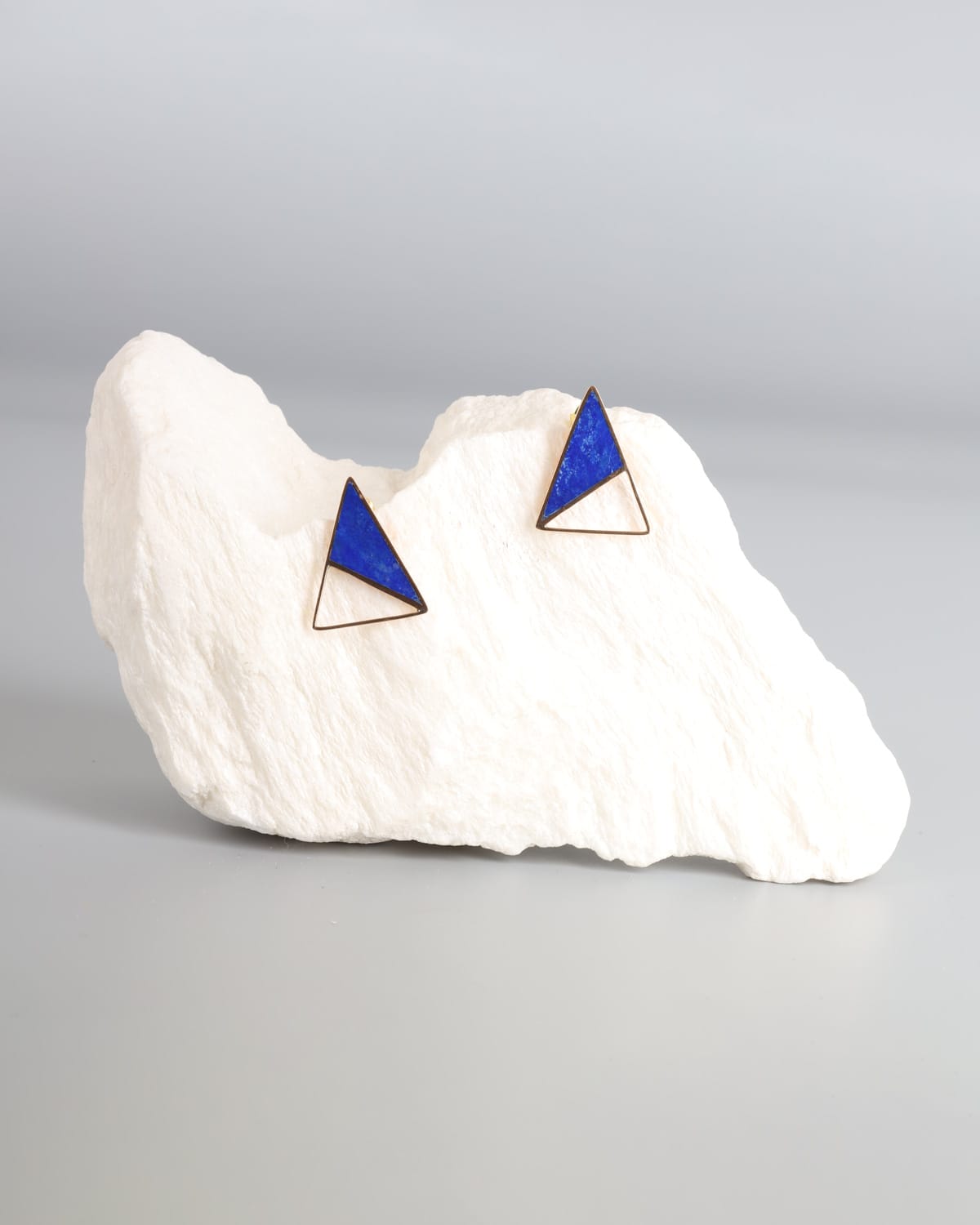 Lapis Lazuli & Turquoise Earrings in Gold Washed Brass 3
