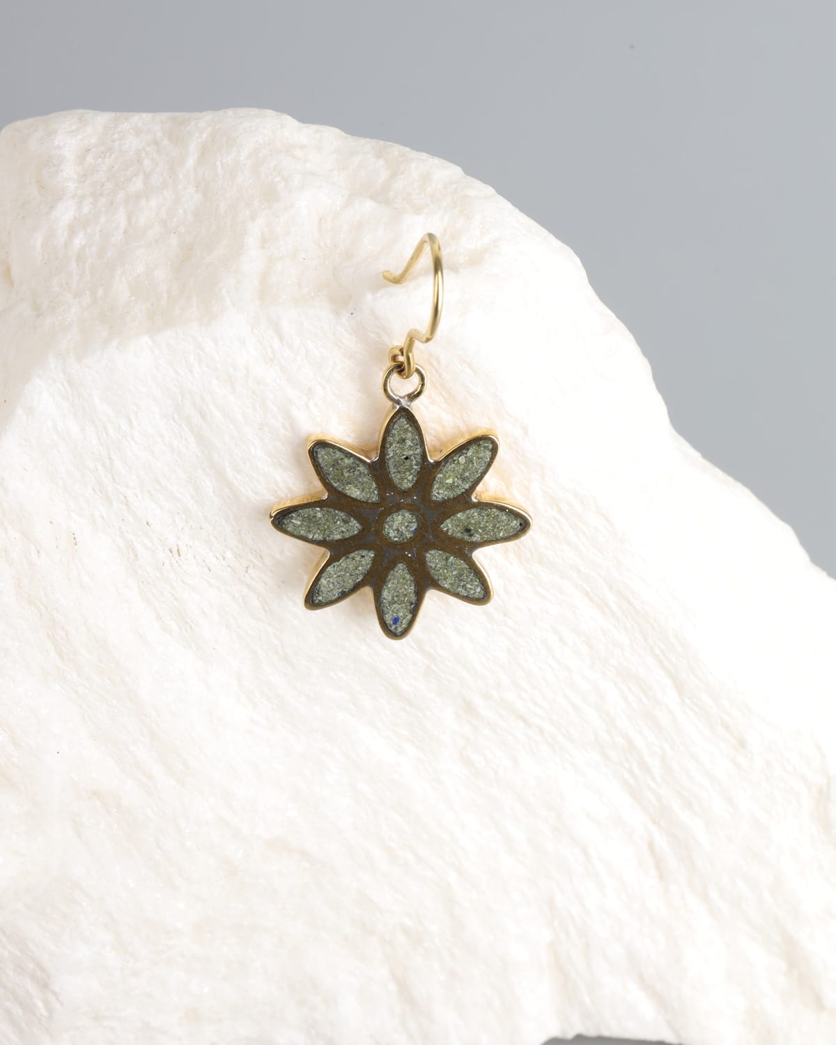 Turquoise Earrings in Gold Washed Brass 4