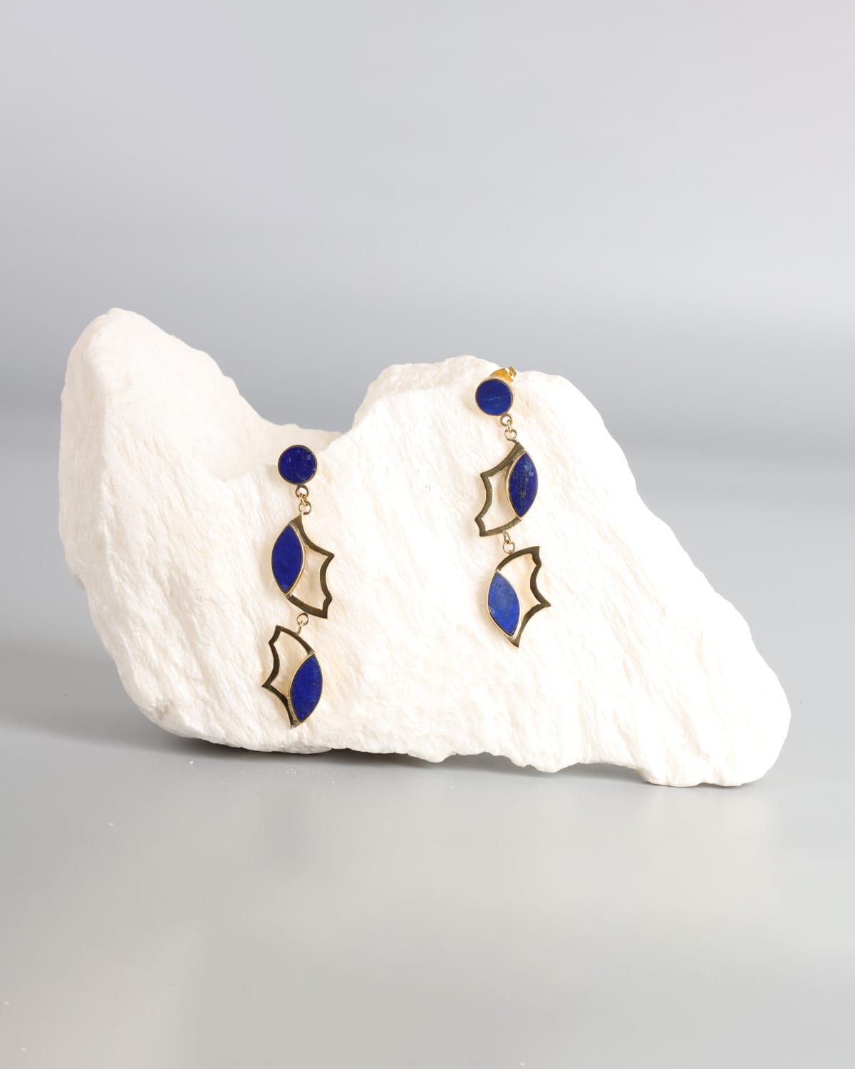 Geometric Lapis Lazuli Earrings 2