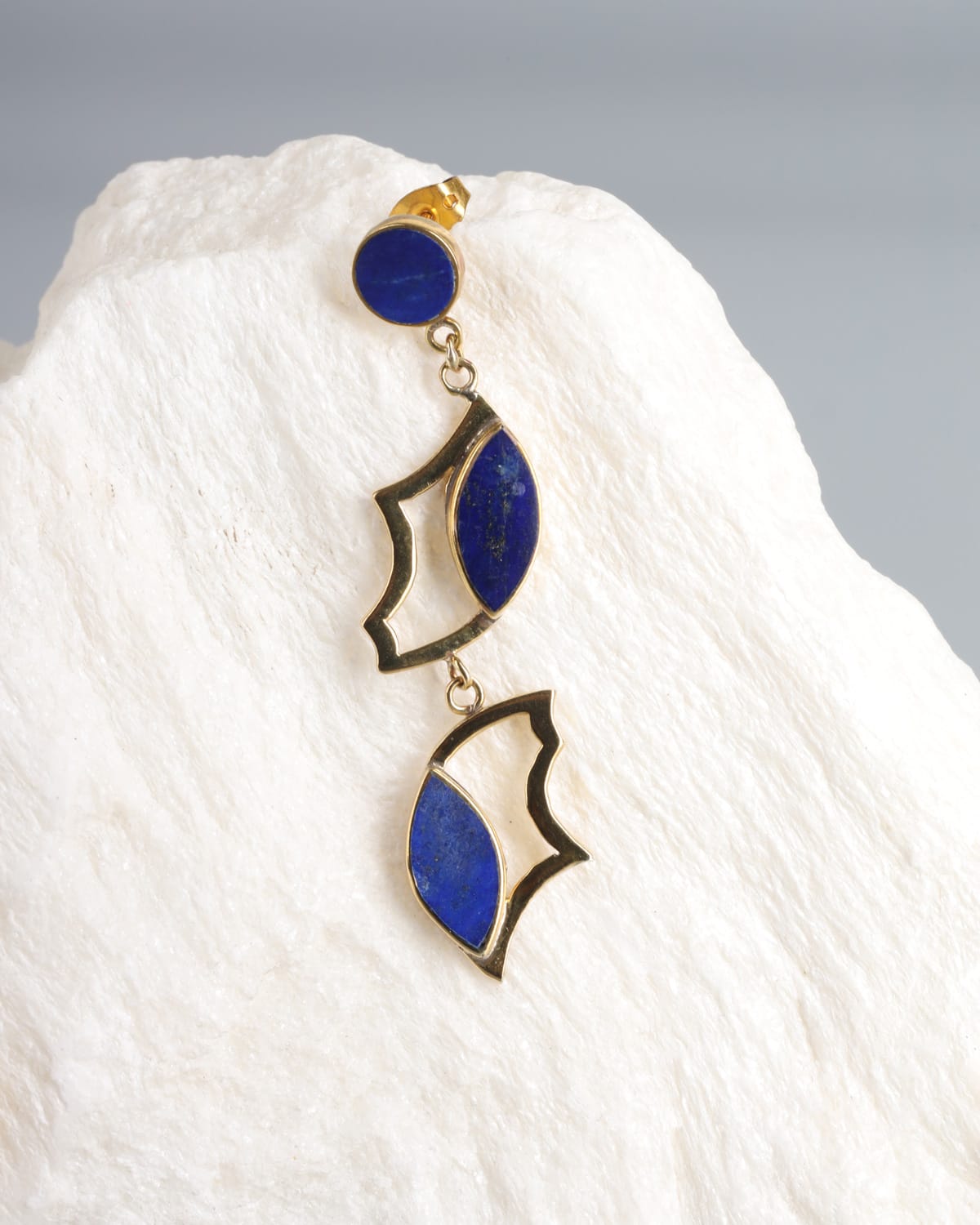 Geometric Lapis Lazuli Earrings 1