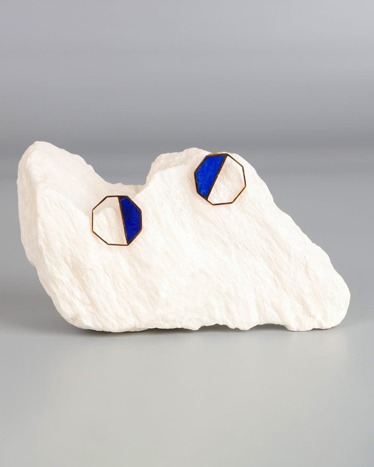 Lapis Lazuli Geometric Stud Earrings 1