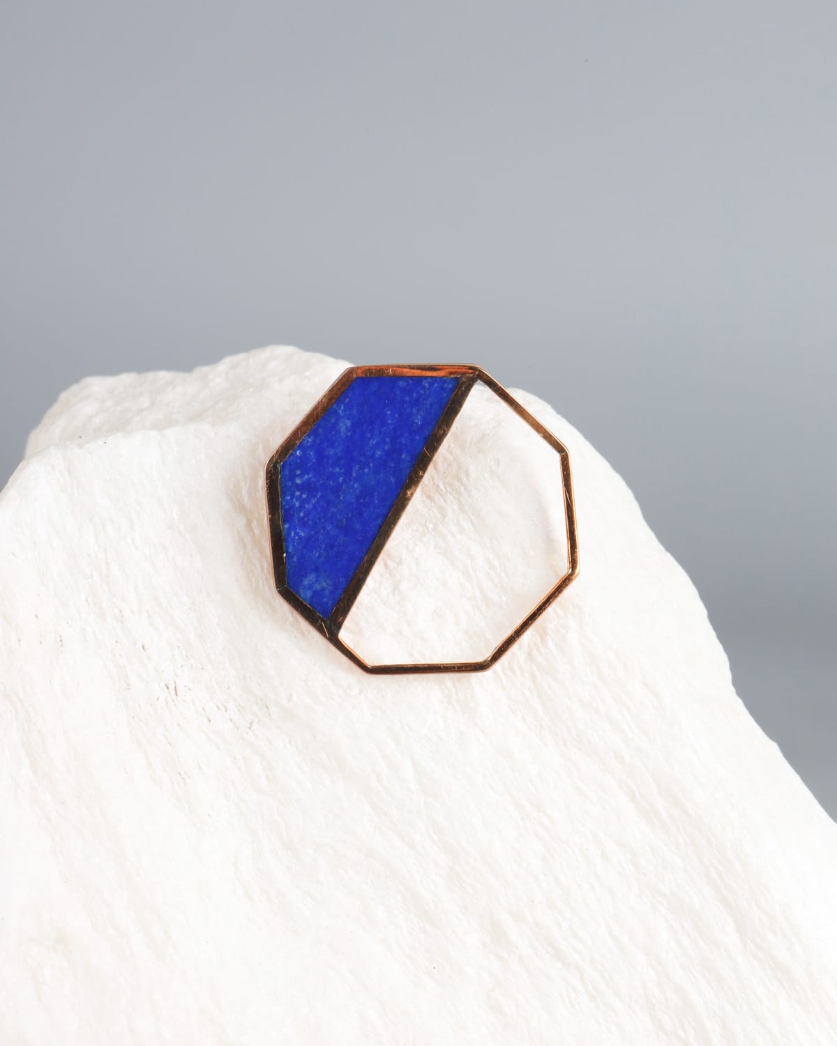 Lapis Lazuli Geometric Stud Earrings 3