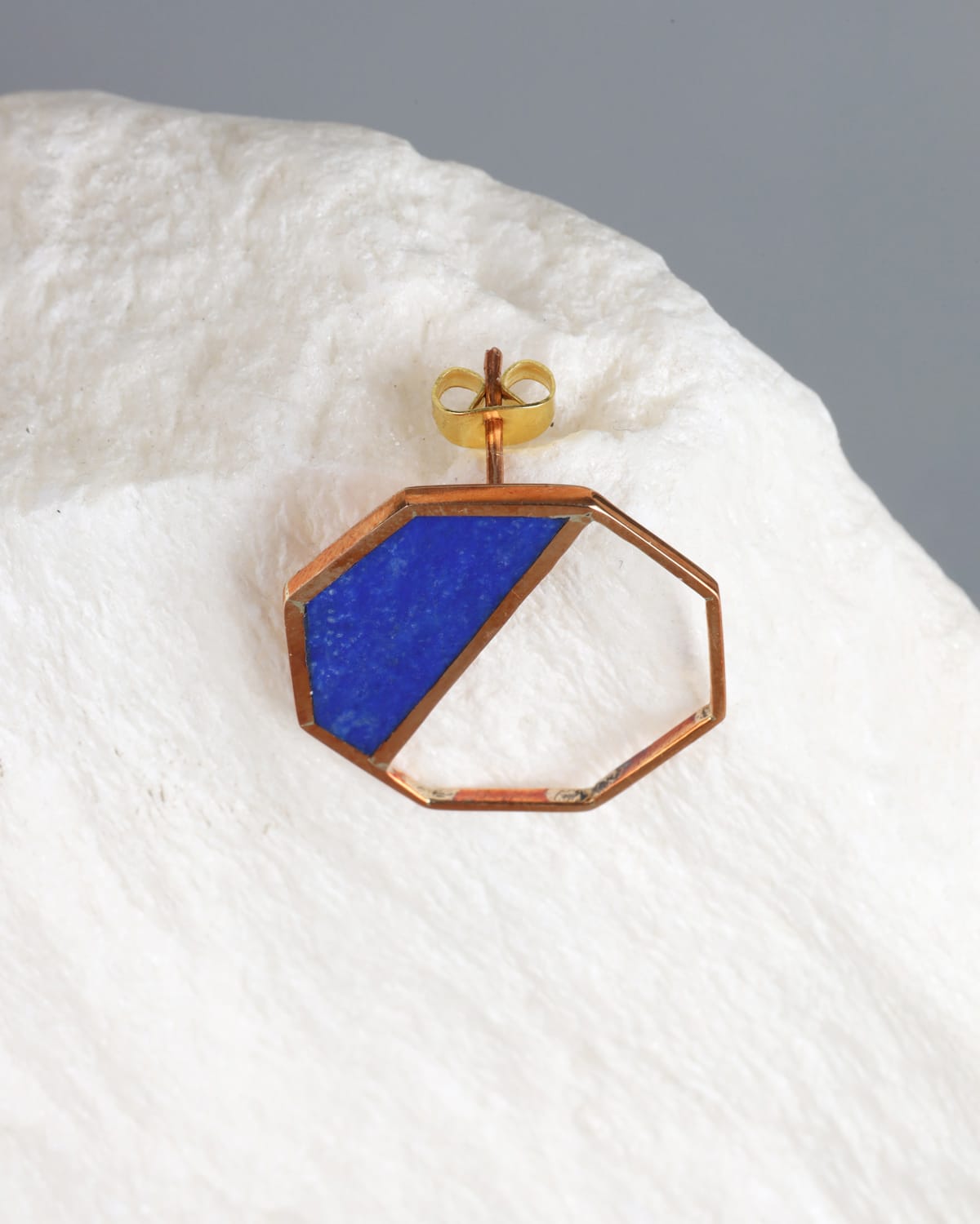 Lapis Lazuli Geometric Stud Earrings 4