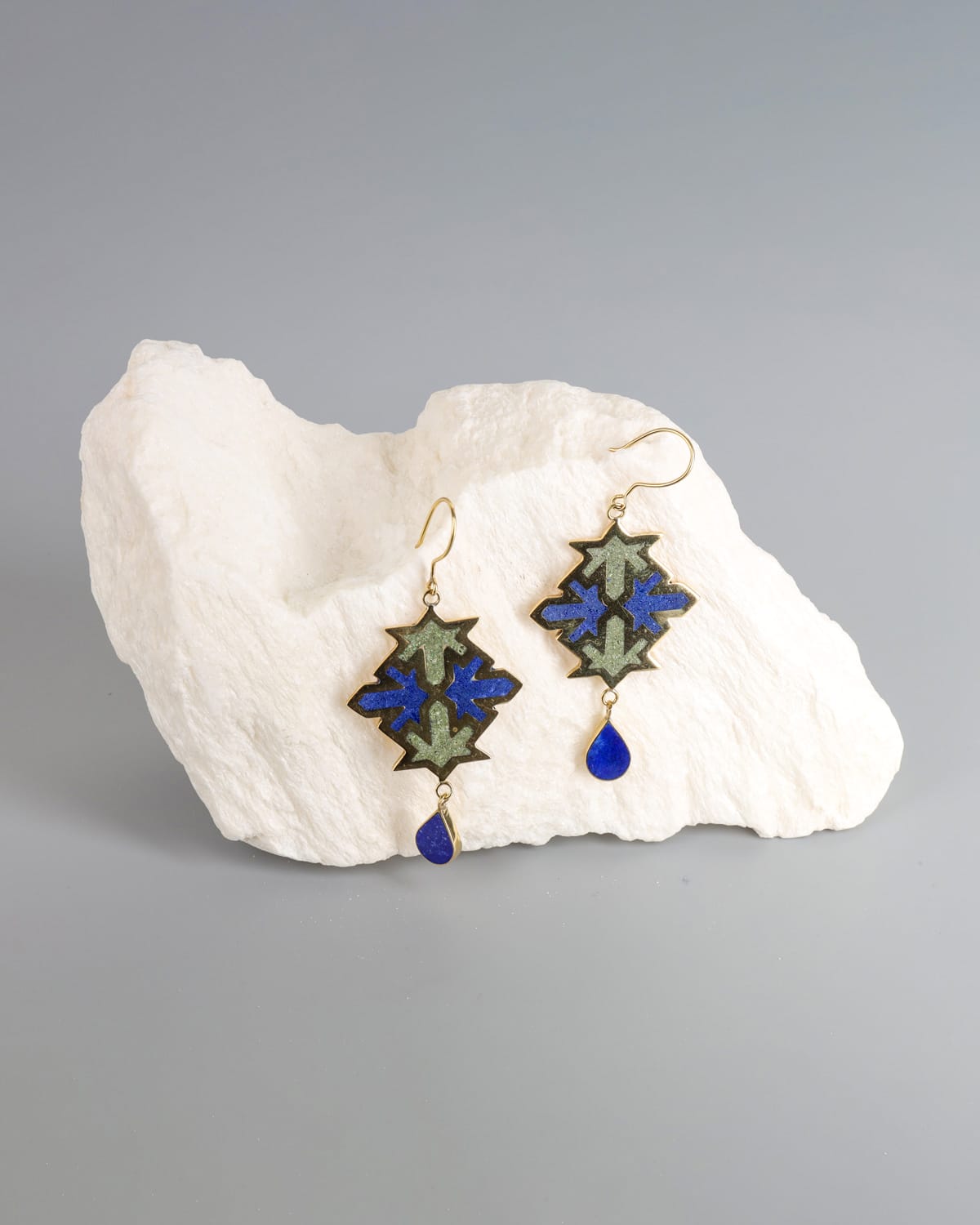 Bamyan Turquoise & Lapis Lazuli Earrings 3