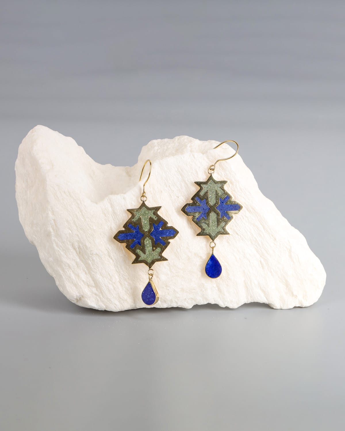 Bamyan Turquoise & Lapis Lazuli Earrings 2