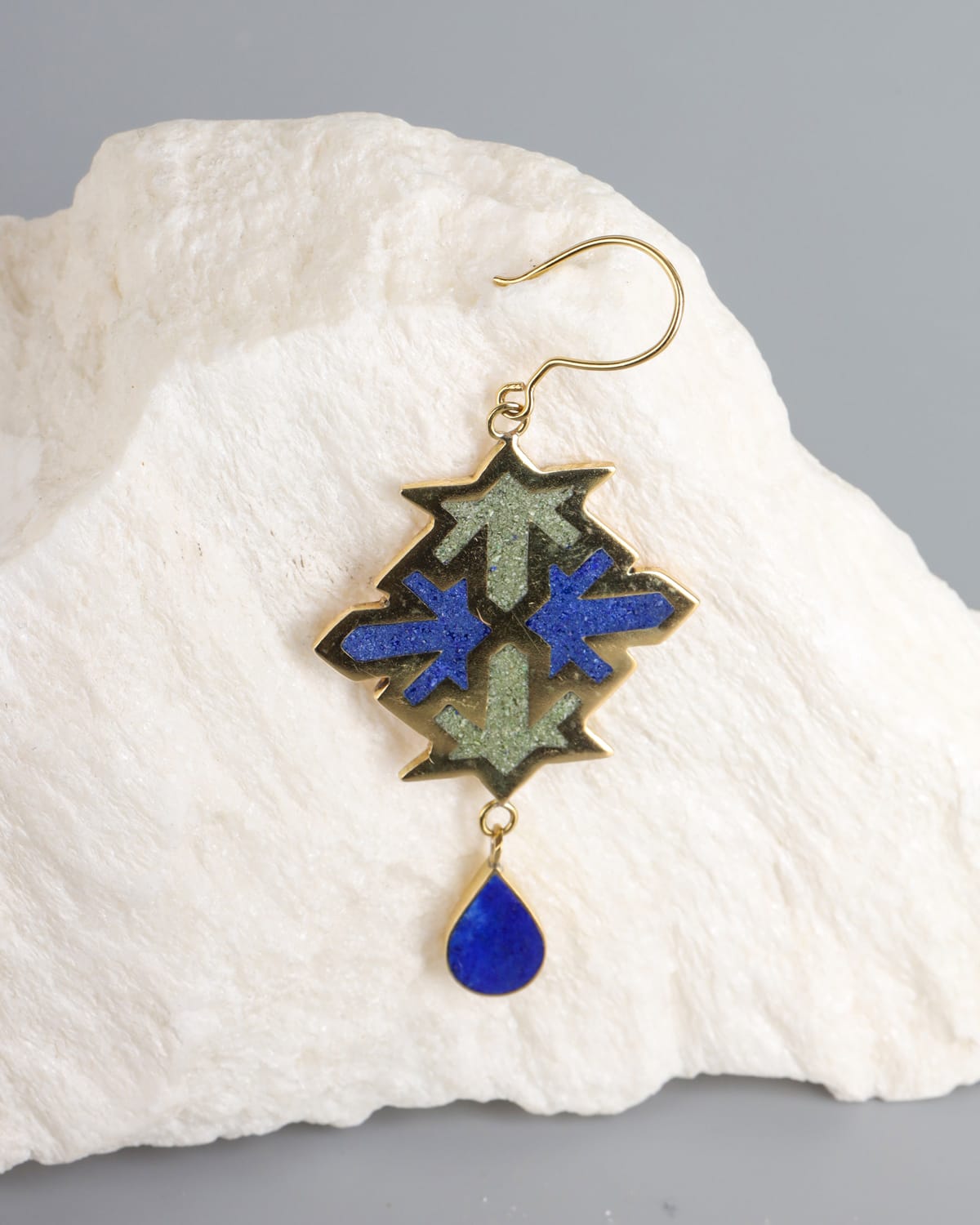 Bamyan Turquoise & Lapis Lazuli Earrings 4