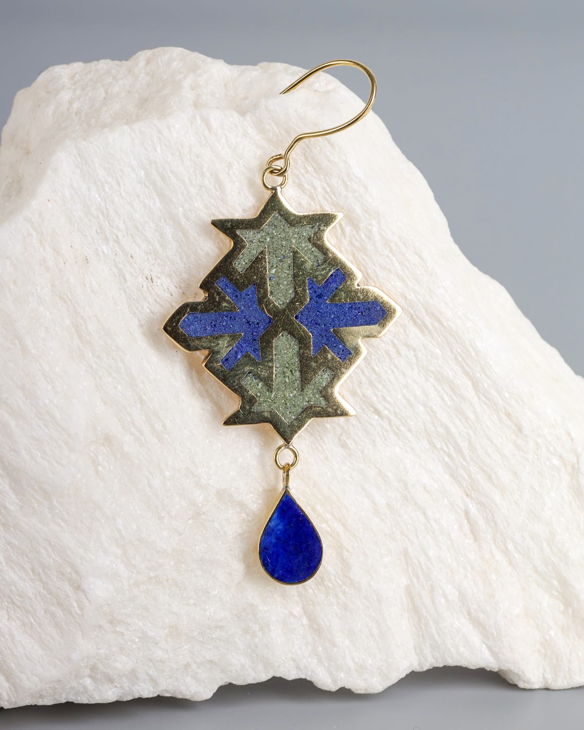 Bamyan Turquoise & Lapis Lazuli Earrings 1