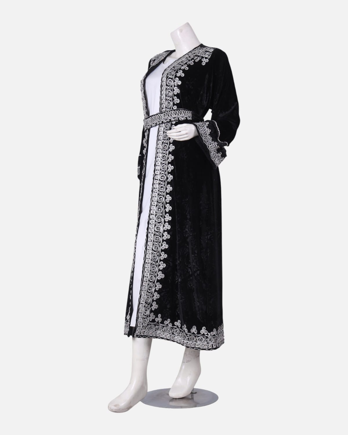 Handcrafted Afghan Floral Velvet Coat 1