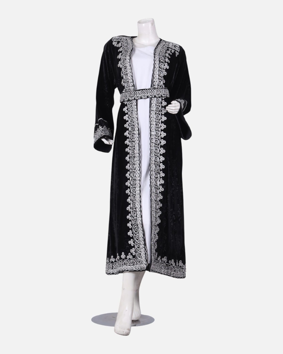 Handcrafted Afghan Floral Velvet Coat 2