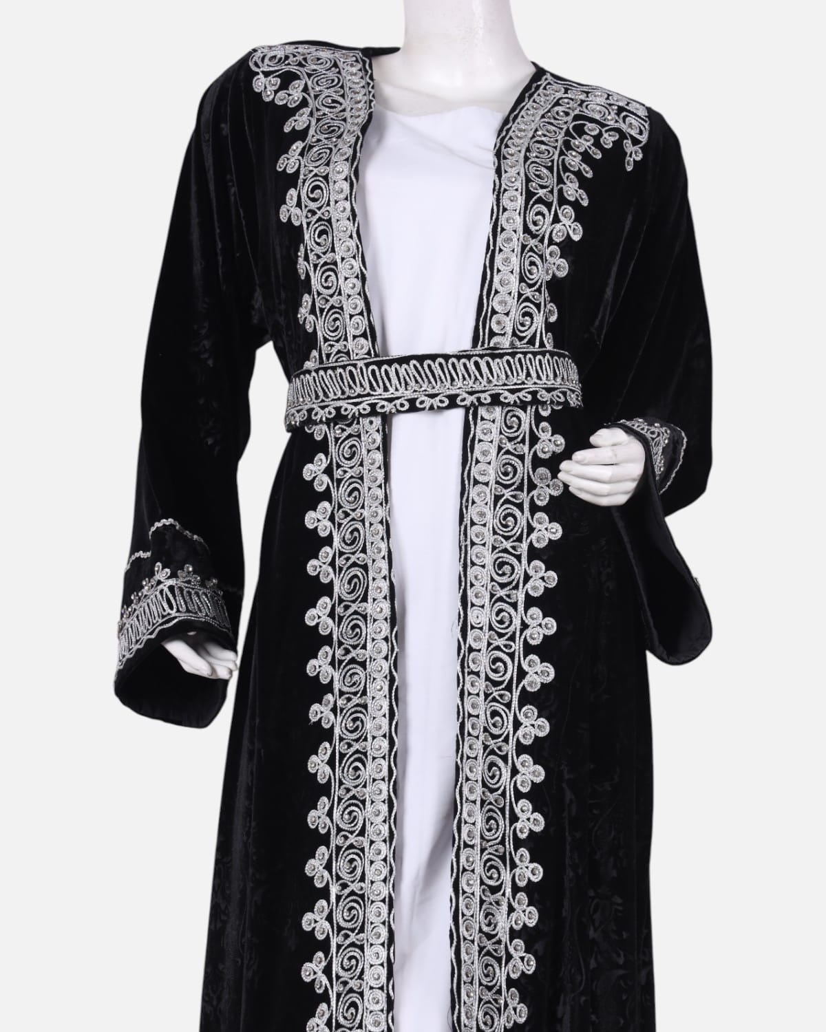 Handcrafted Afghan Floral Velvet Coat 3