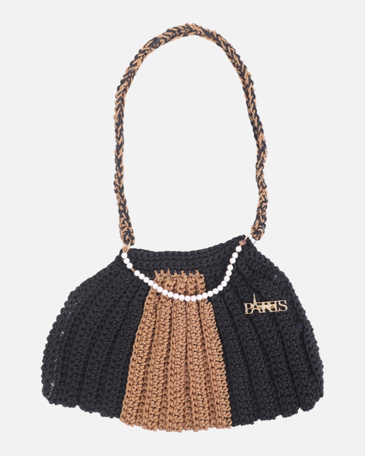 Crochet Shoulder Bag with Pearl Strap 1