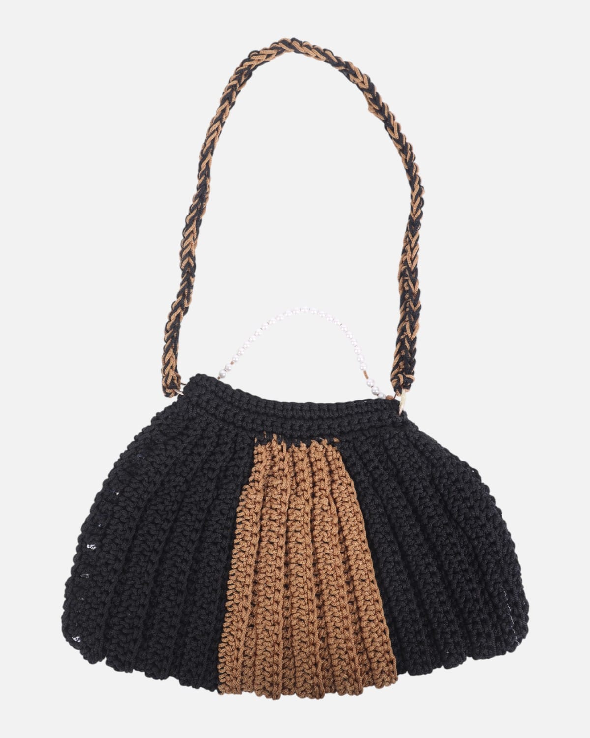 Crochet Shoulder Bag with Pearl Strap 2