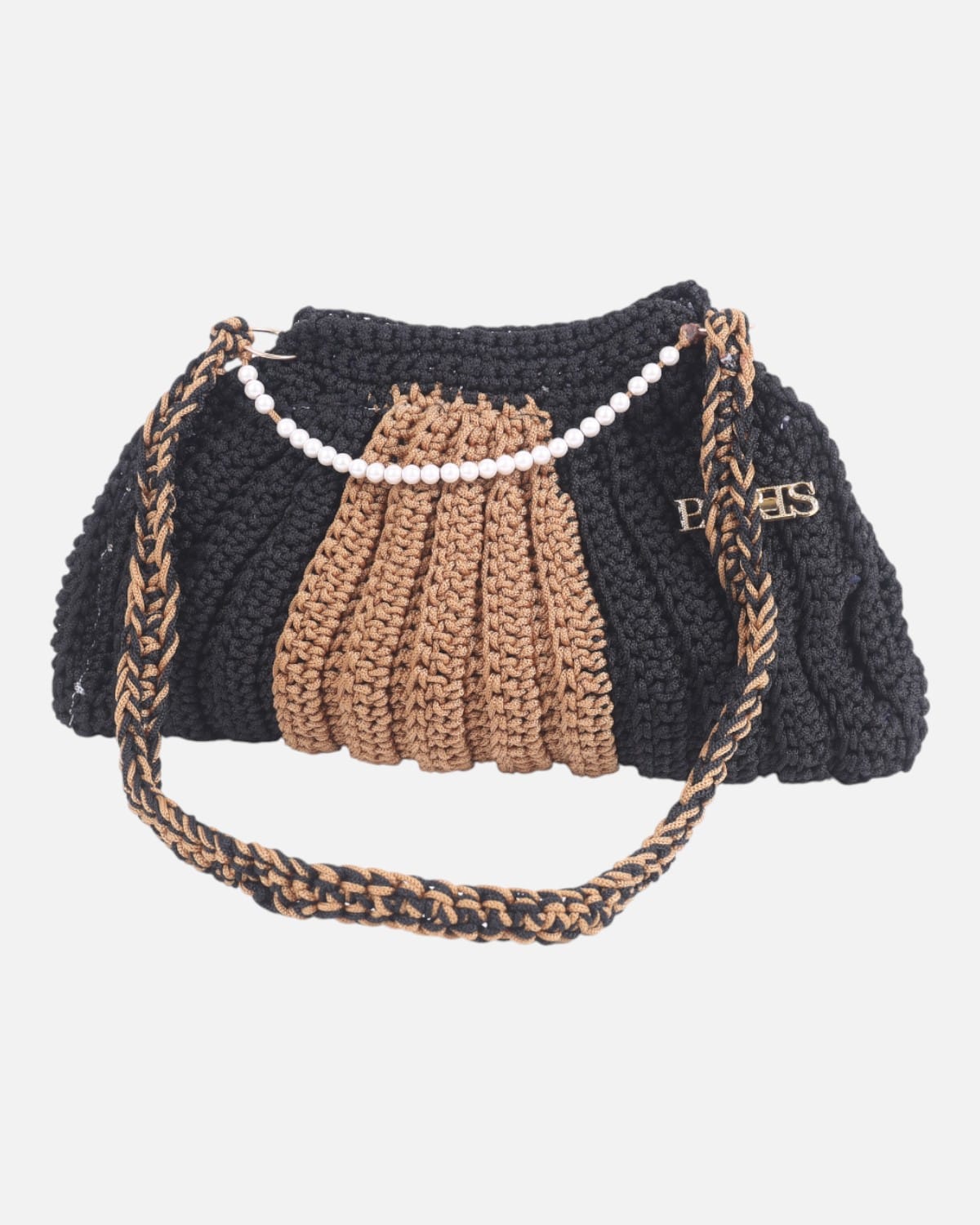 Crochet Shoulder Bag with Pearl Strap 3