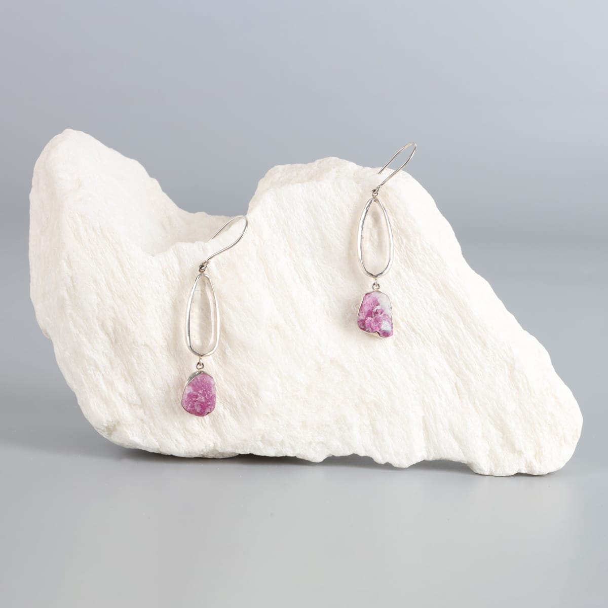 Handcrafted Ruby Quartz Earrings 1