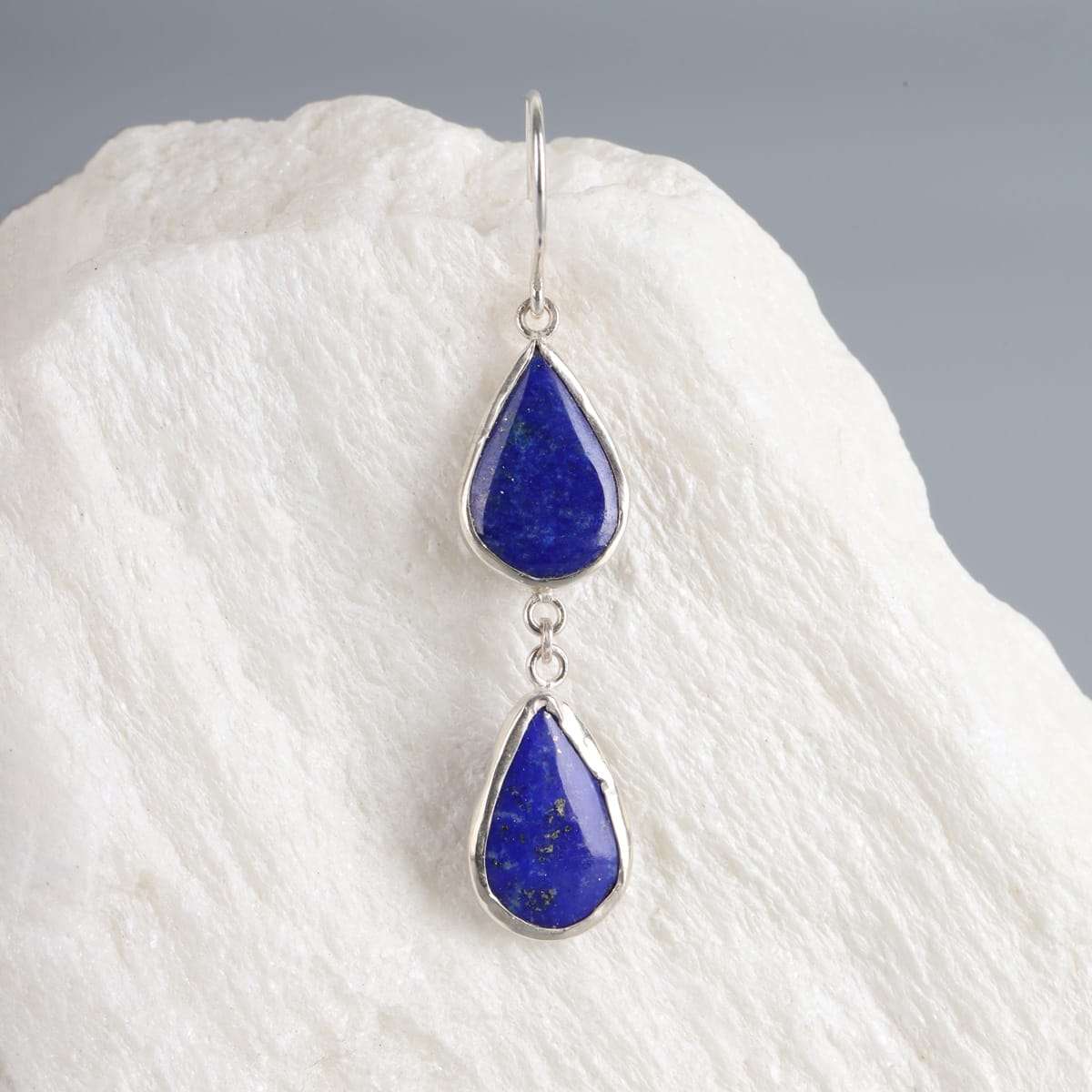 Handmade Lapis Lazuli Silver Earrings 3