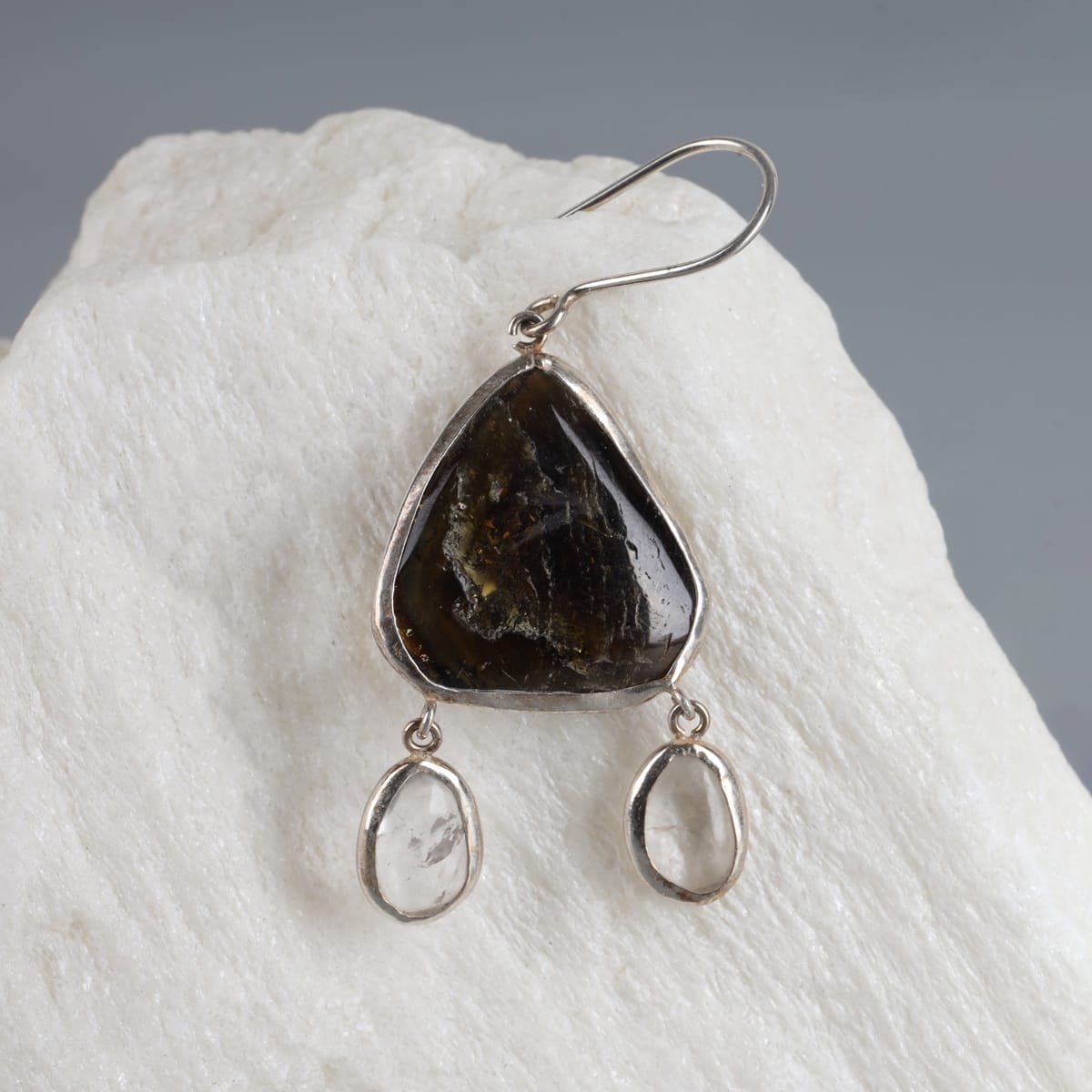 Earrings Raw Beroch Quartz Silver Earrings 3