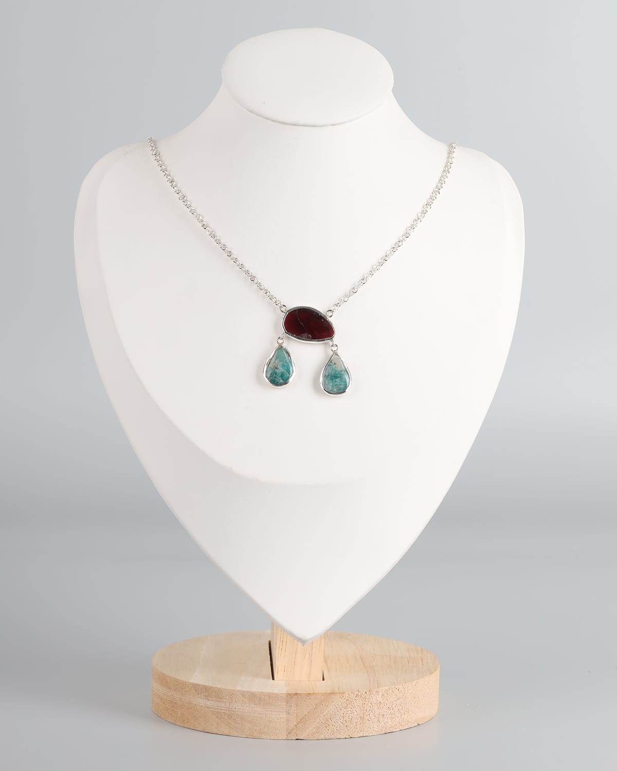 Garnet & Afghanite Sterling Silver Necklace 3
