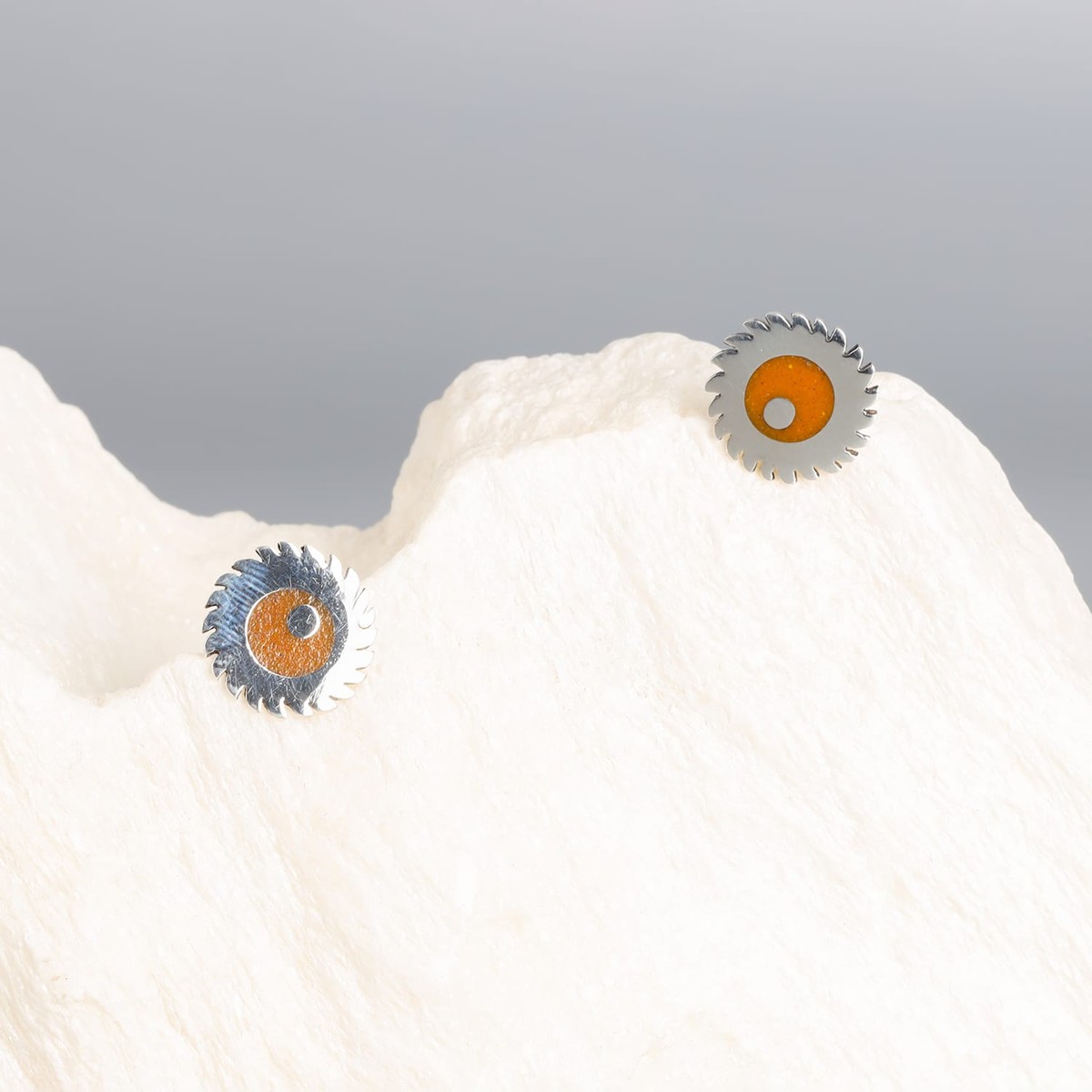 Red Agate Sun Stud Earrings Handmade 3