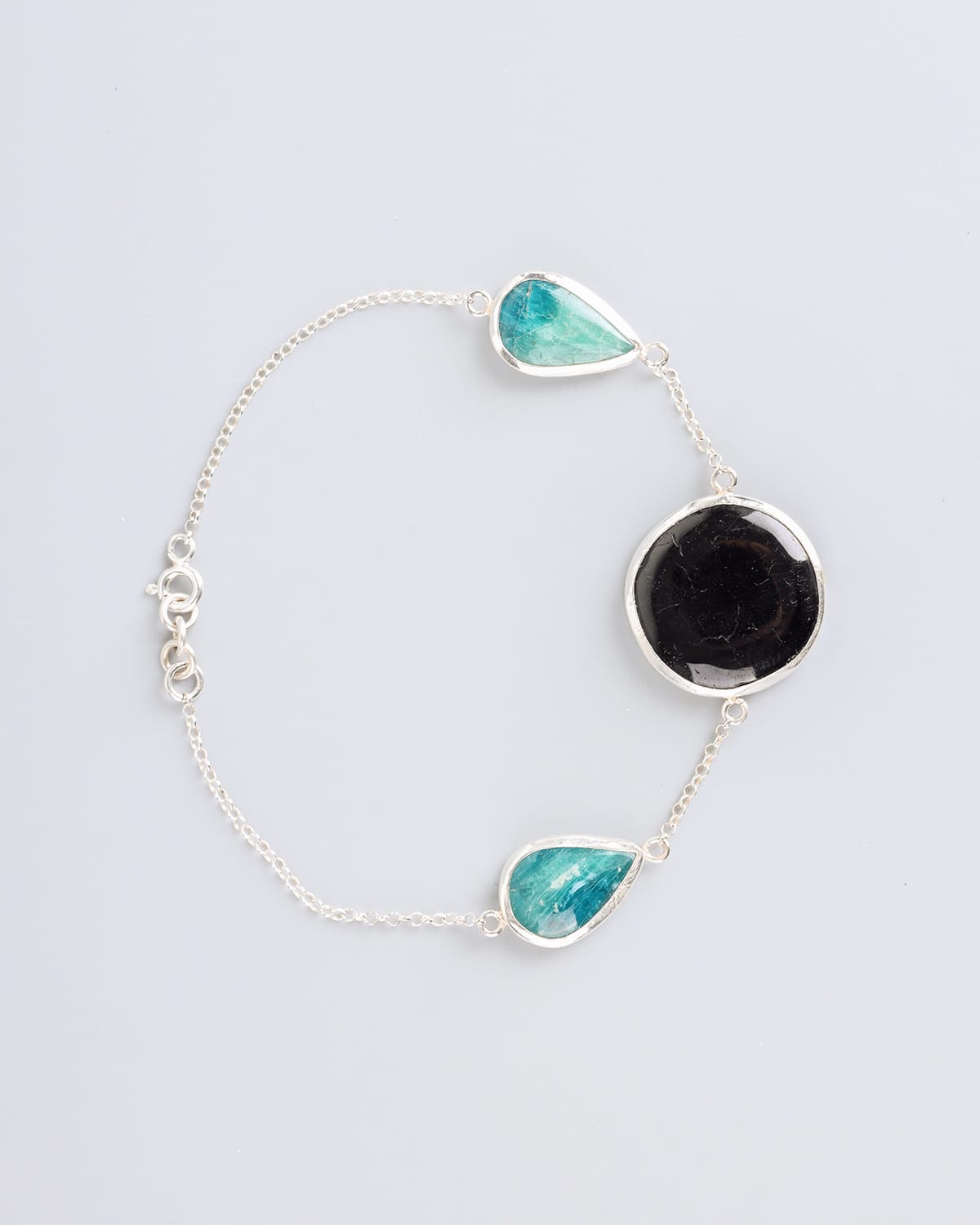 Afghan Handmade Afghanite & Beroch Silver Bracelet 2