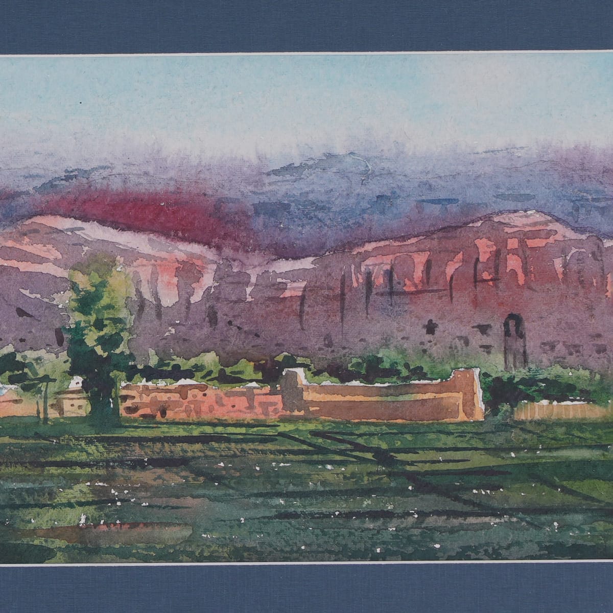 Afghan Kheerman Landscape Watercolor Painting 3