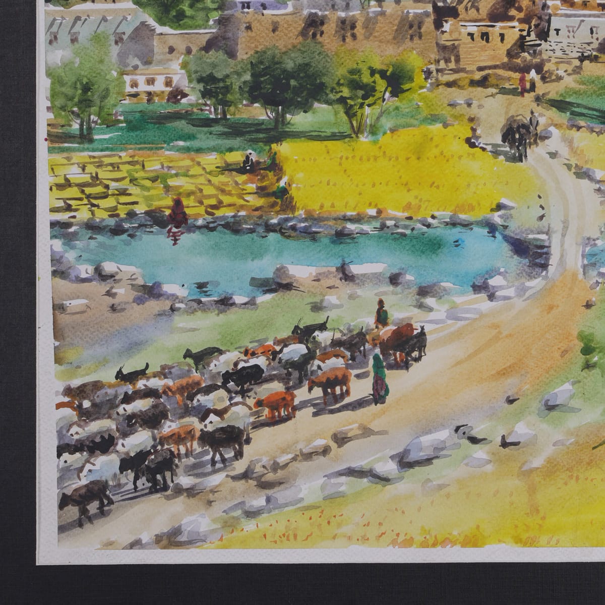 Girl Shepherd Watercolor Painting 2