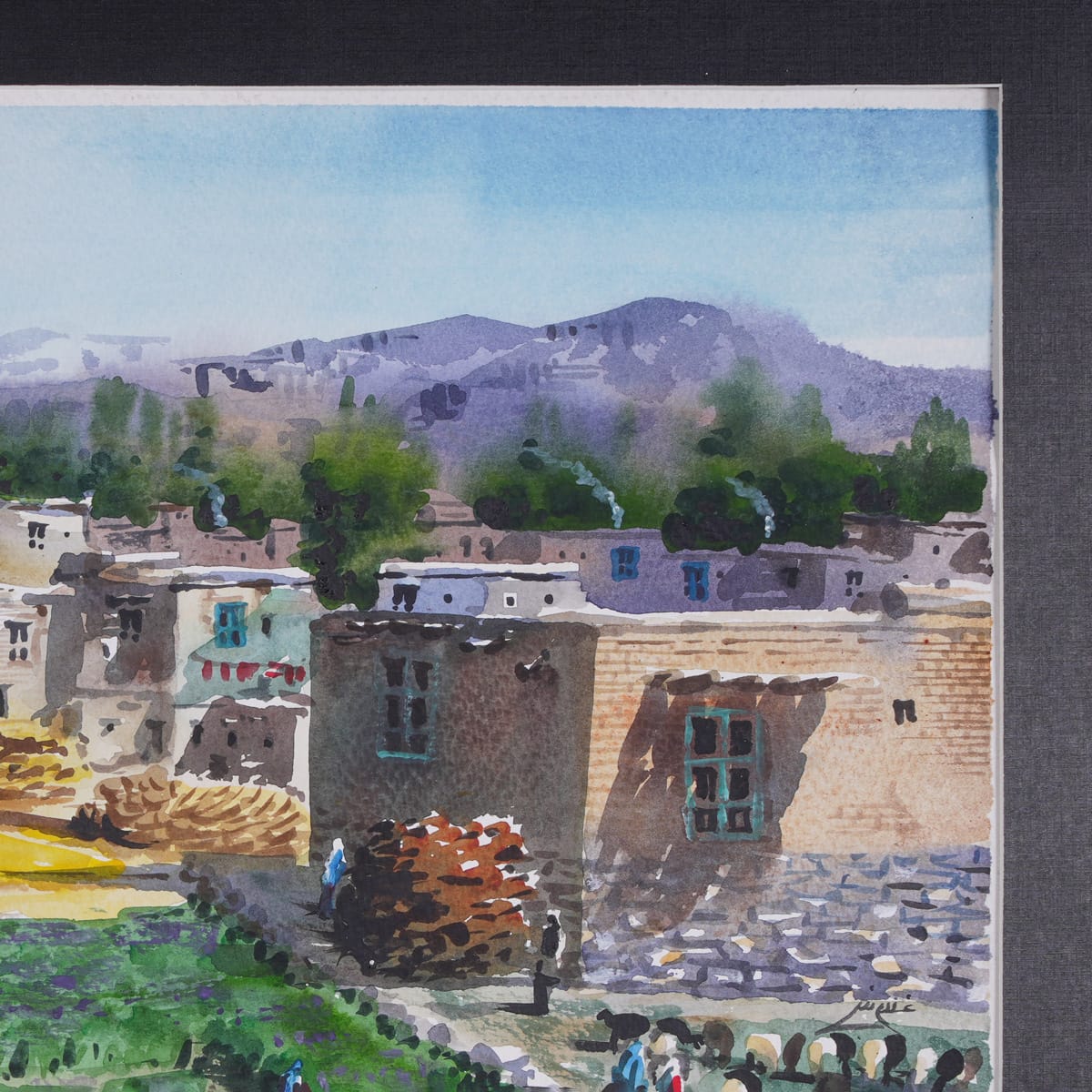 Ghazni Village Watercolor Painting 1