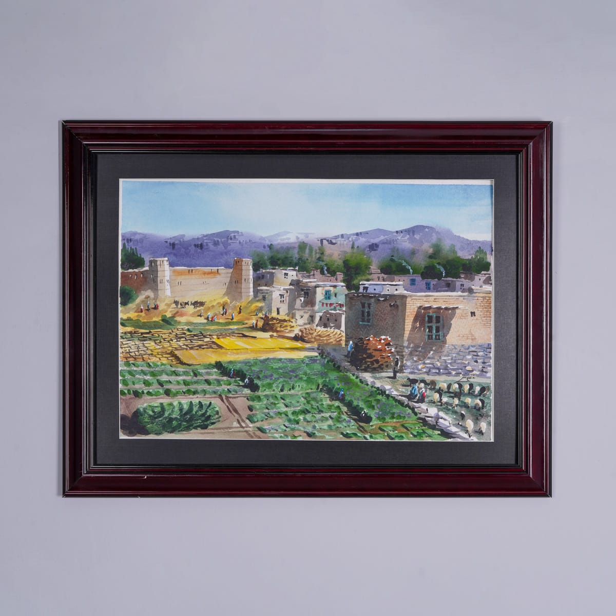 Ghazni Village Watercolor Painting 3