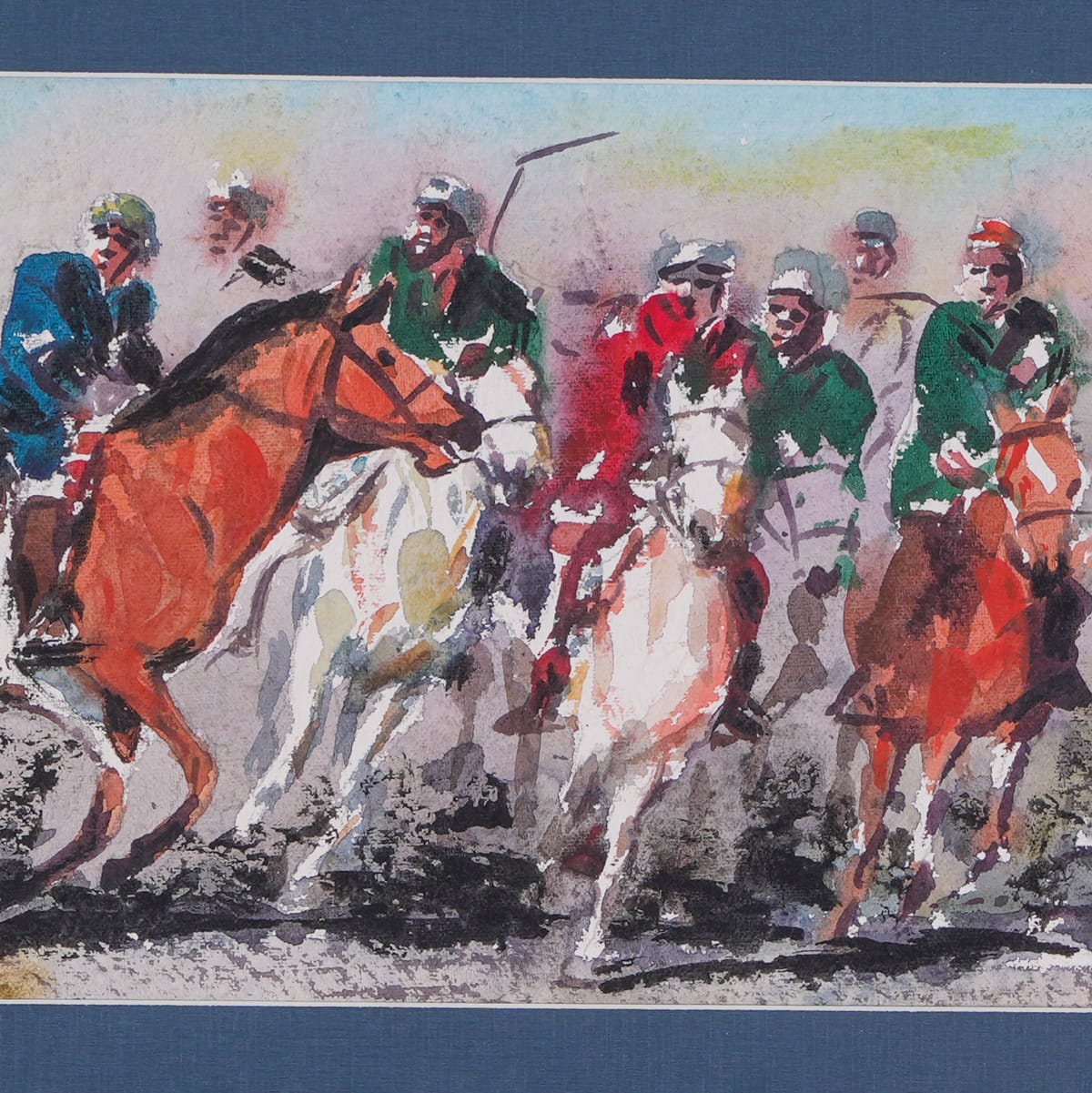 Bozkashi Sport Watercolor Painting 2