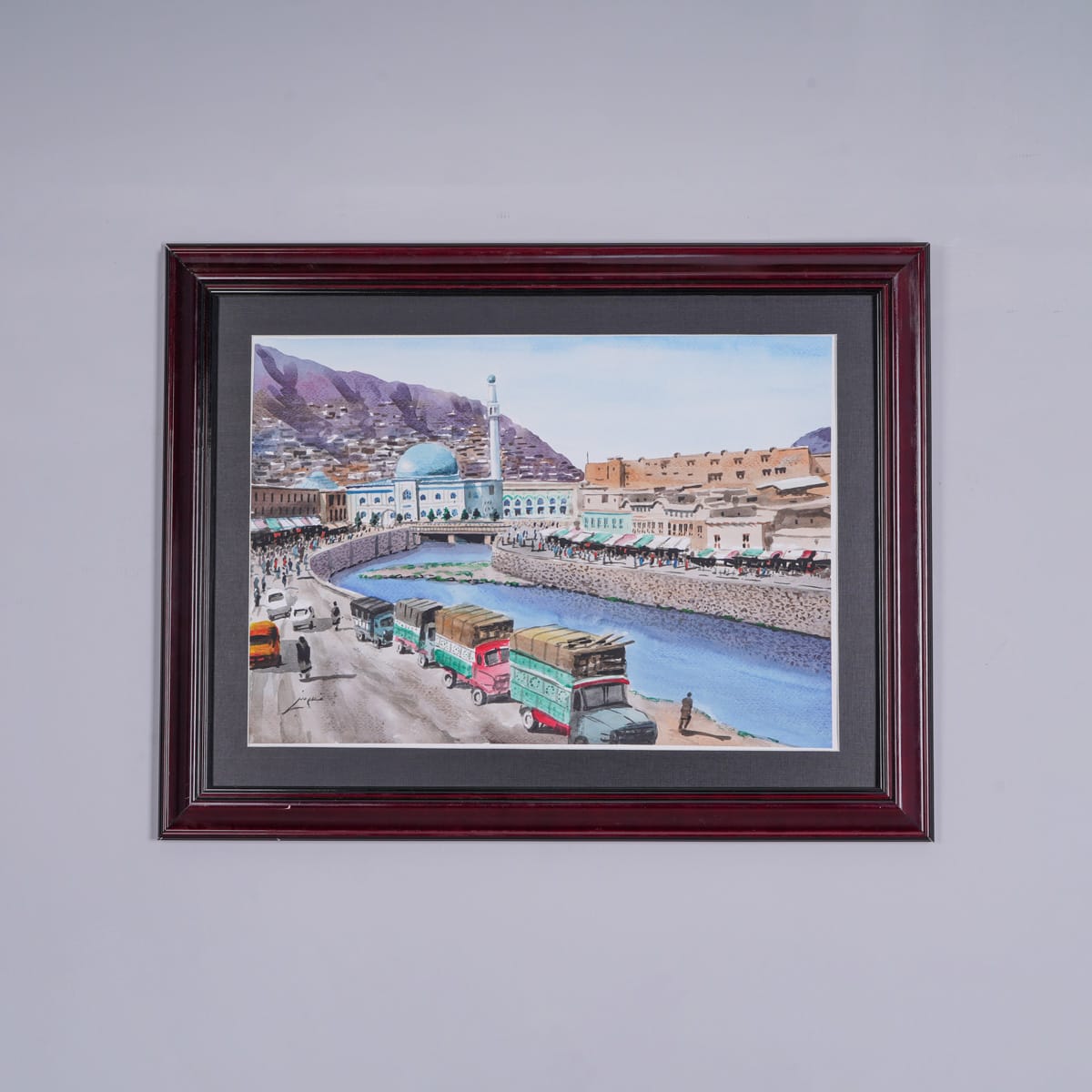 Puli Kheshti Masjid Watercolor Painting 3