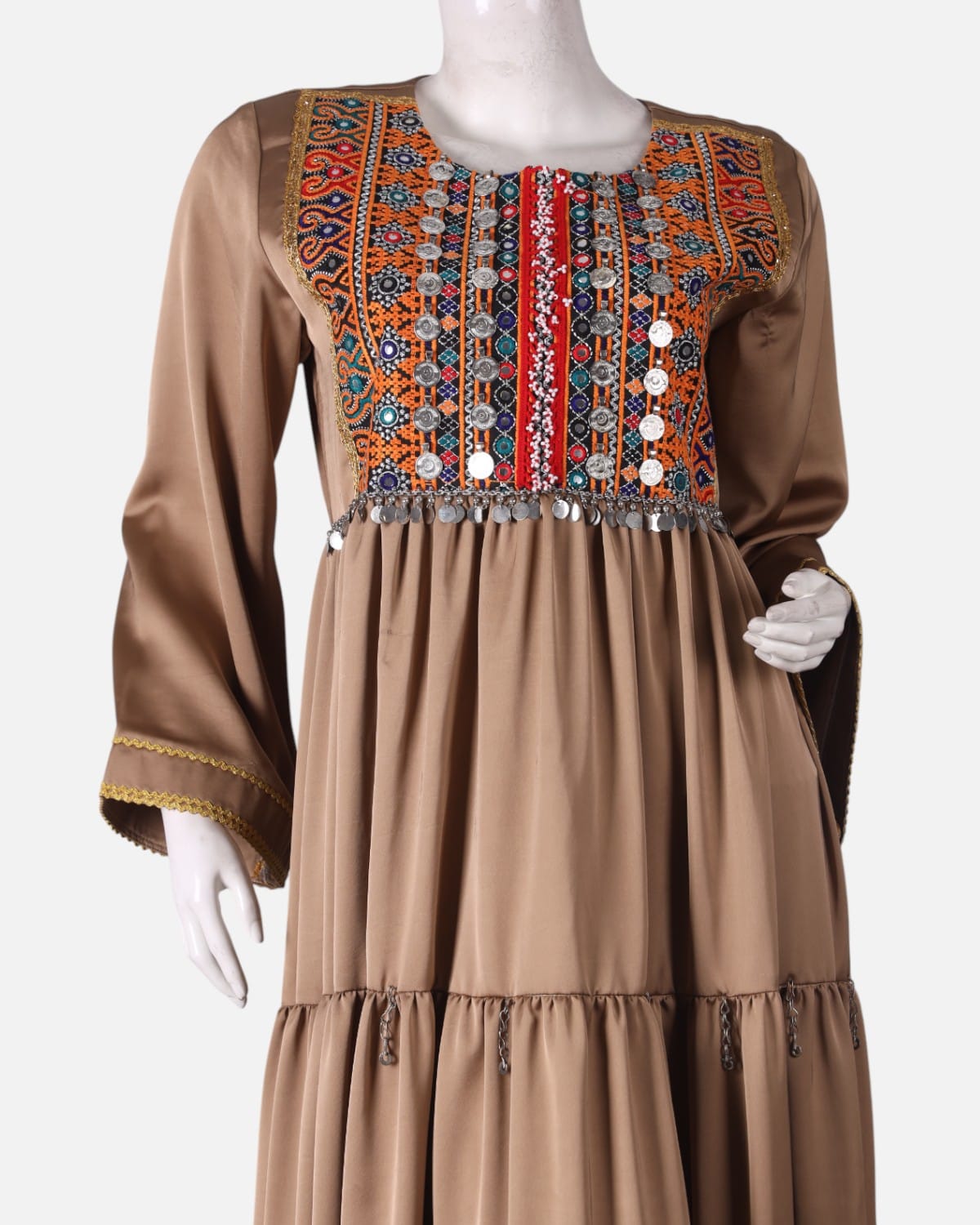 Afghan Traditional Satin Dress 4