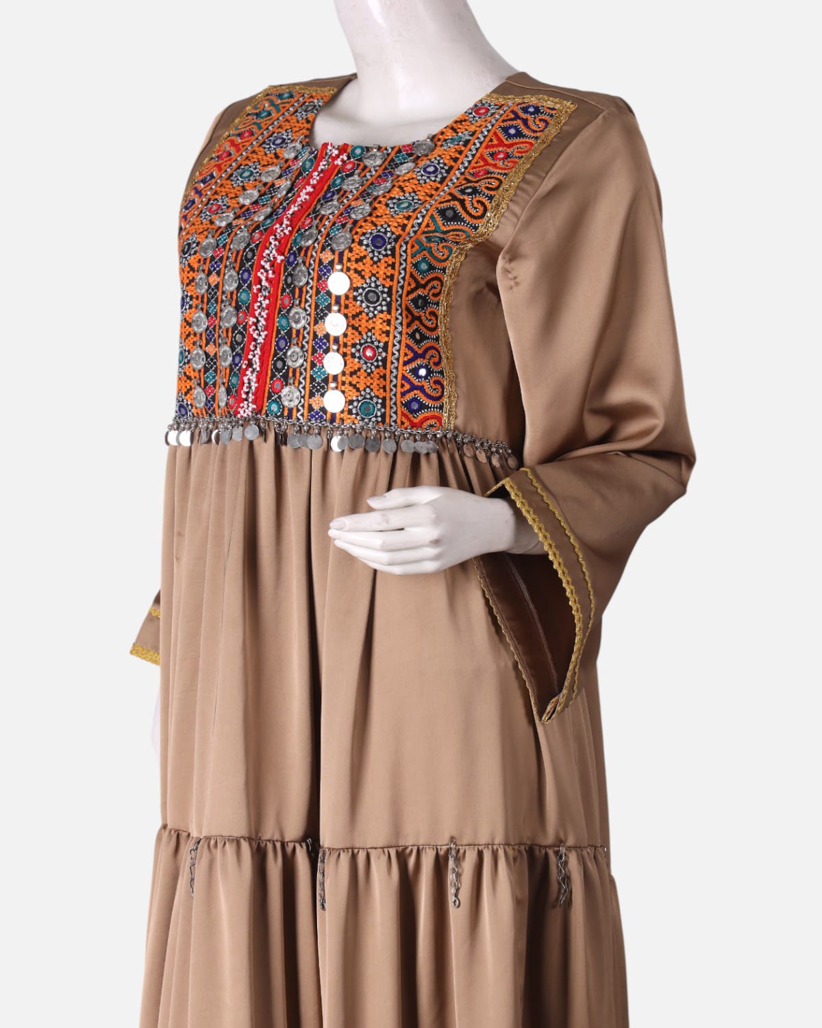 Afghan Traditional Satin Dress 5