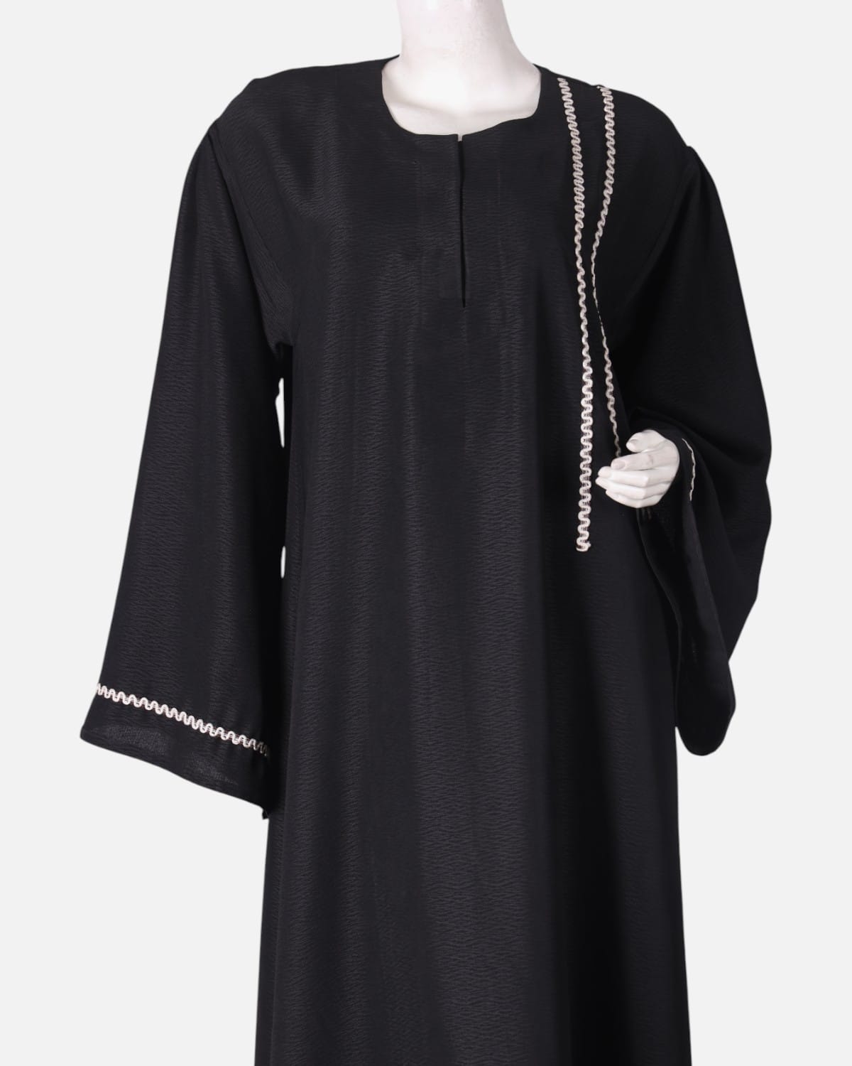 Black Embellished Afghan Hijab Dress 3