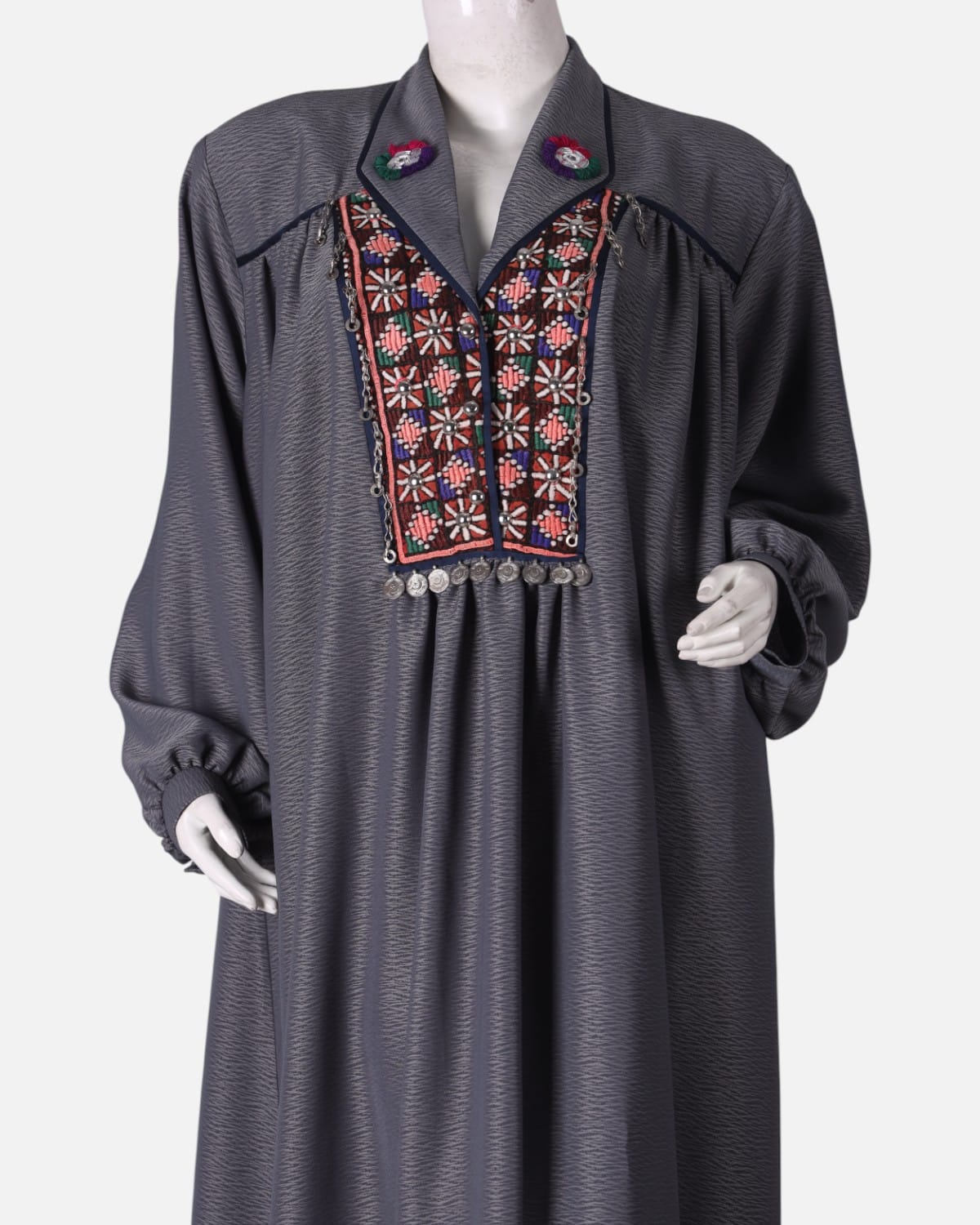 Afghan Long Hijab Design Satin Piece 4