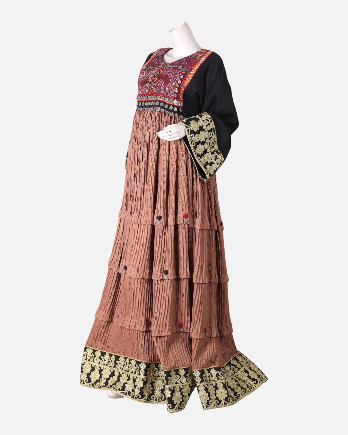 Afghan Handwoven Cotton Pleated Dress 4