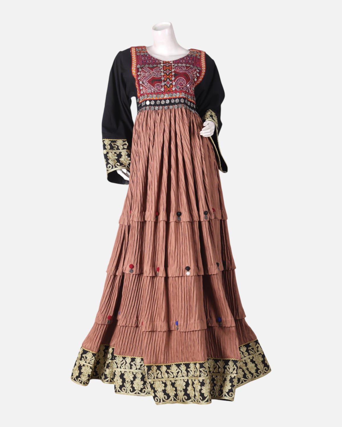 Afghan Handwoven Cotton Pleated Dress 2