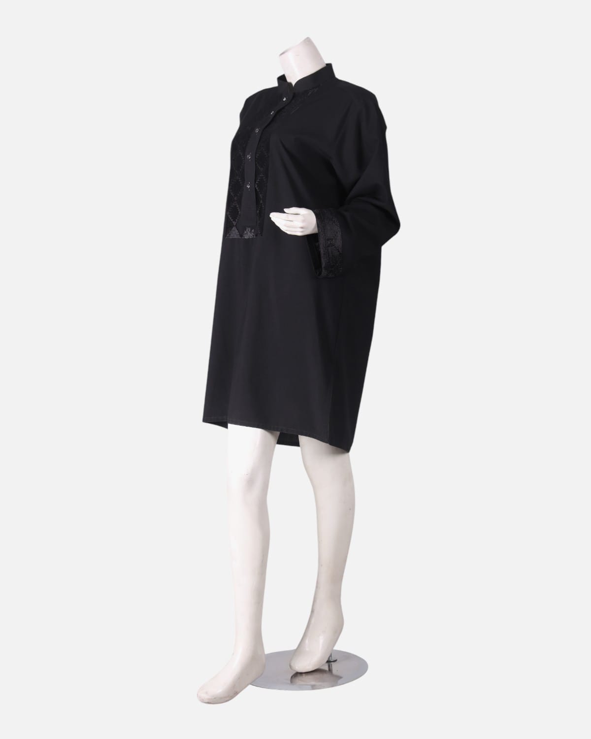 Black Afghan Handcrafted Tunic with Embroidery 2