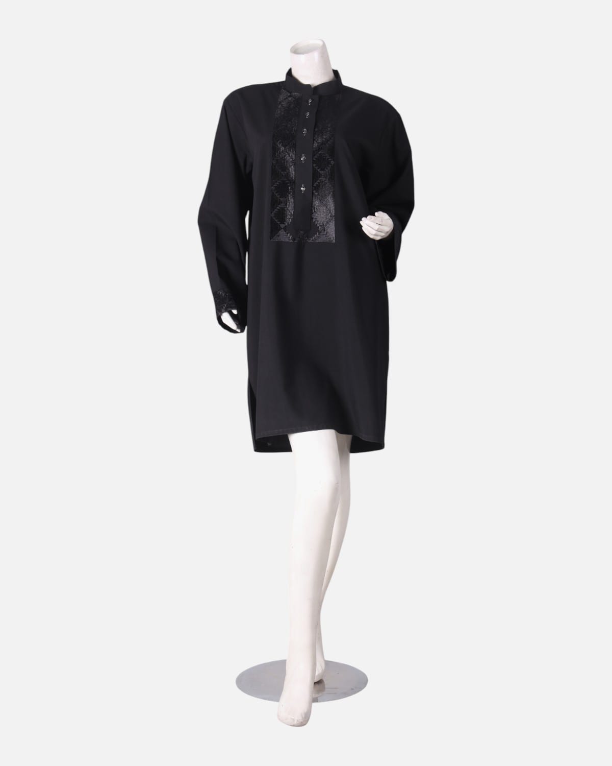 Black Afghan Handcrafted Tunic with Embroidery 4