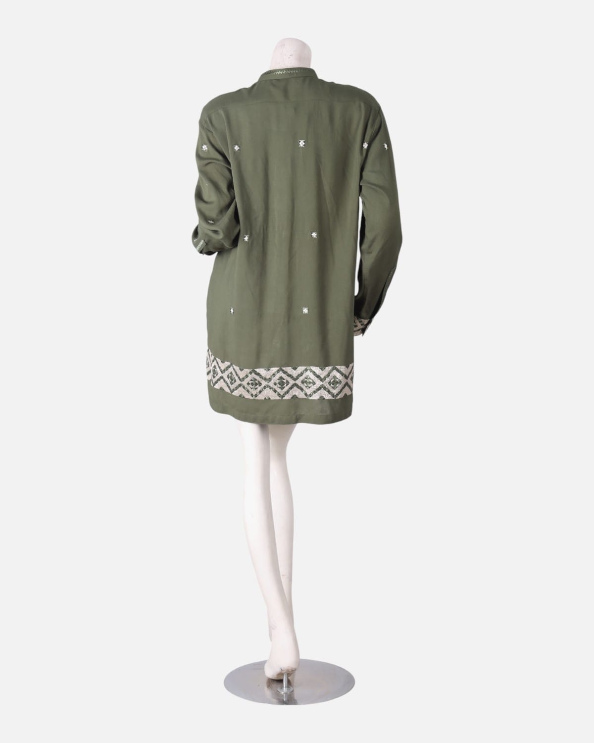 Green Hand Embroidered Afghan Tunic 3