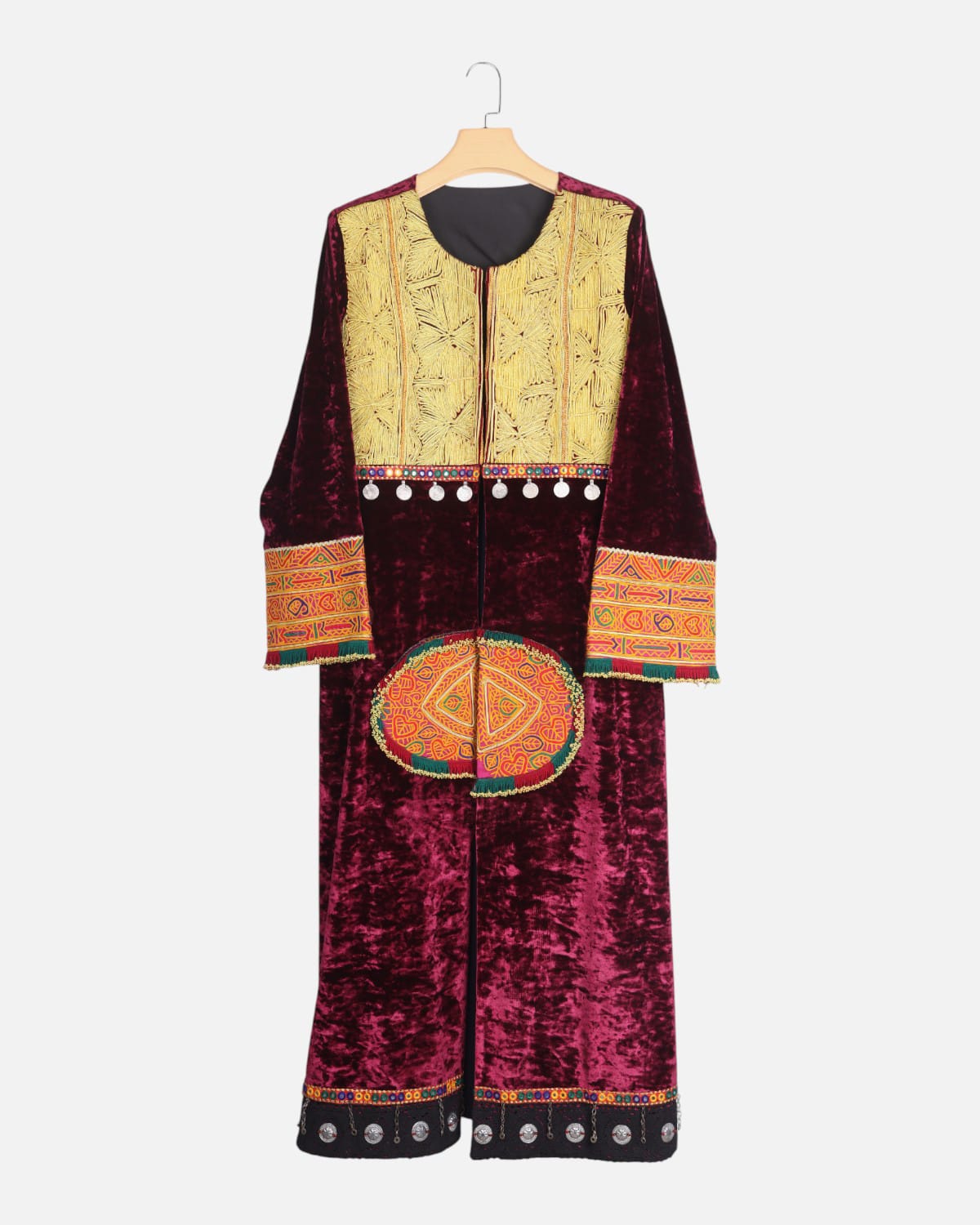 Afghan Velvet Dress with Traditional Embroidery 3